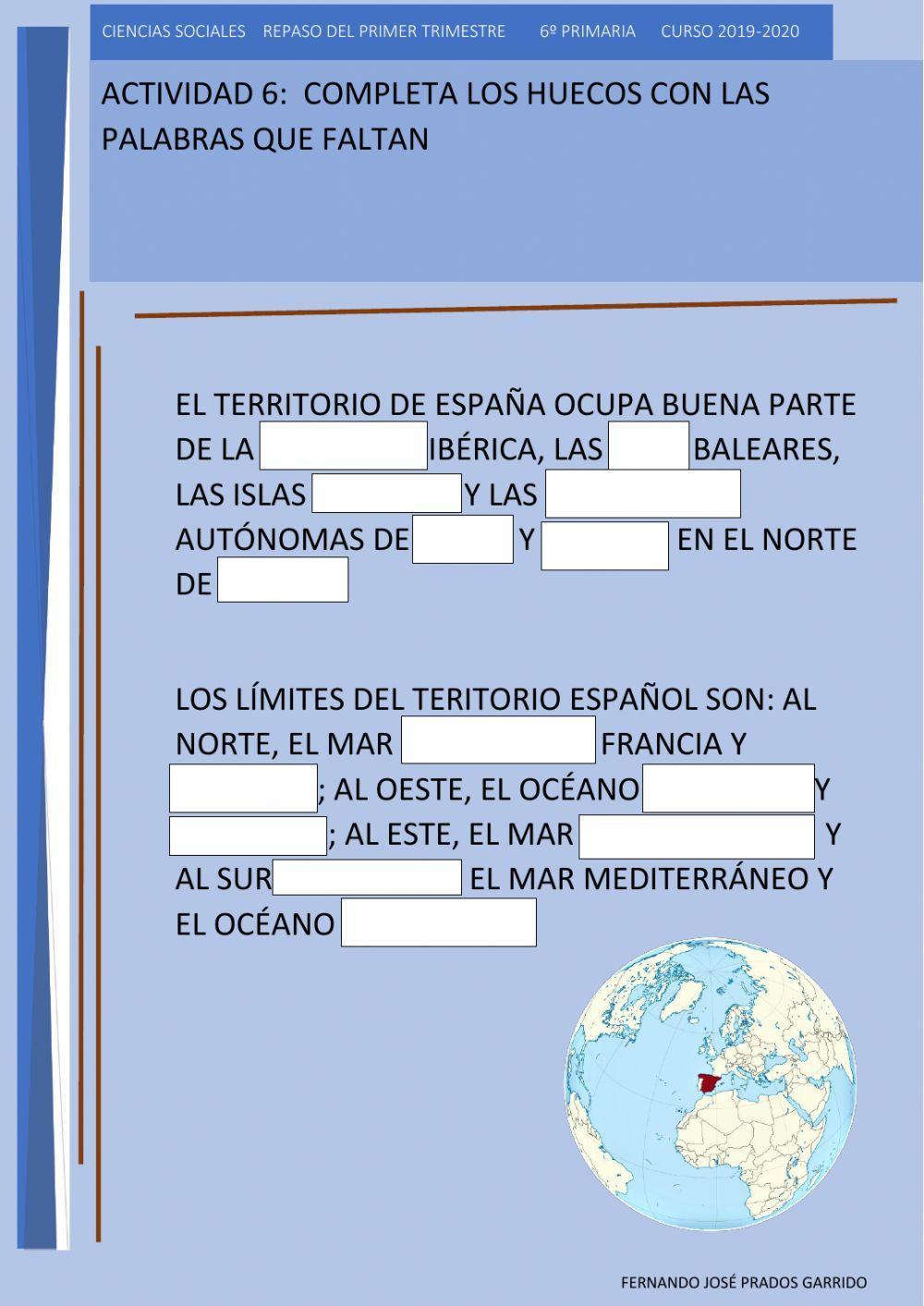 6 repaso sociales Límites geográficos de España