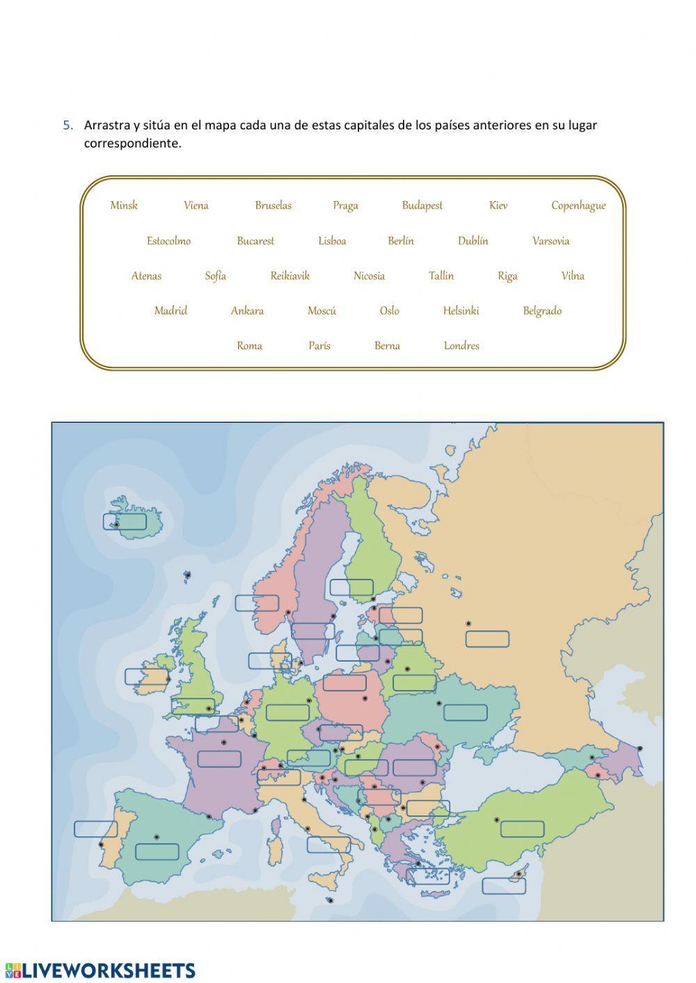 Europa. Países y capitales