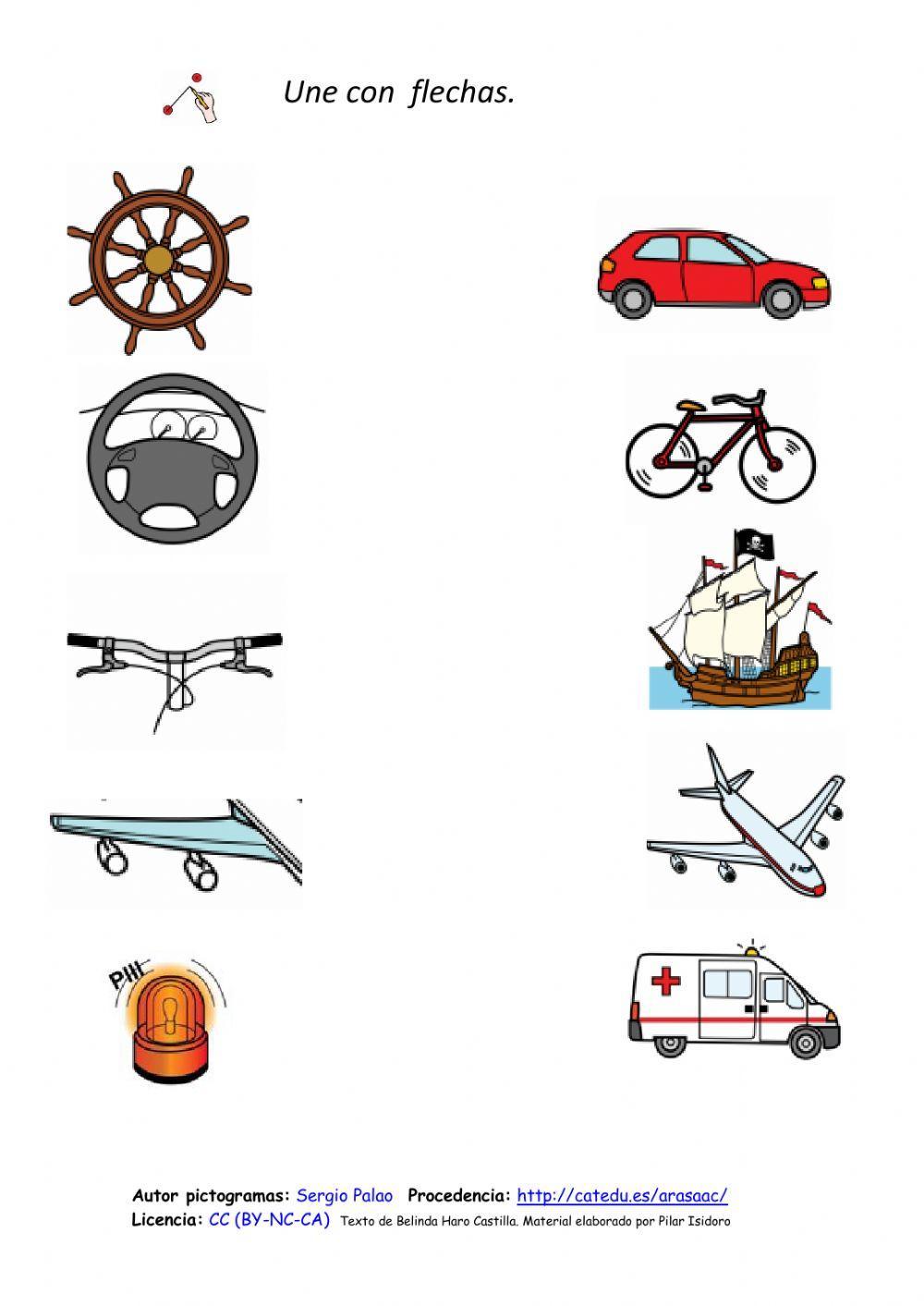 Profesiones y medios de transporte