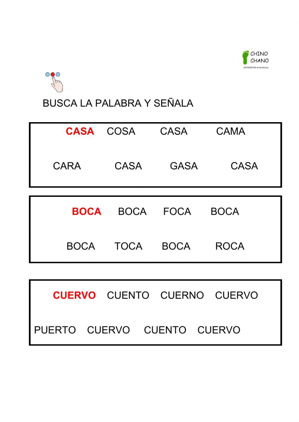 Busca la palabra y señala