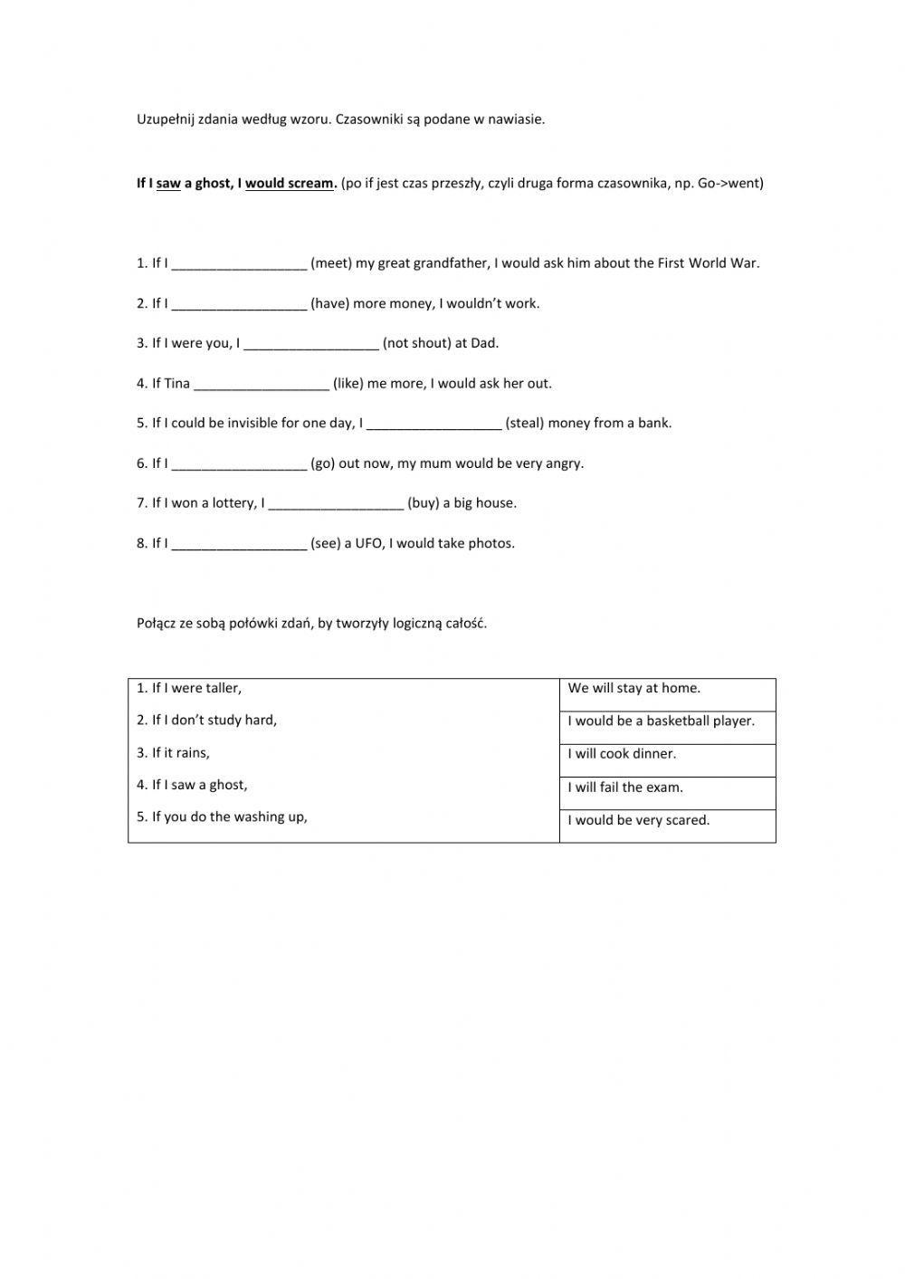 Conditonals I and II