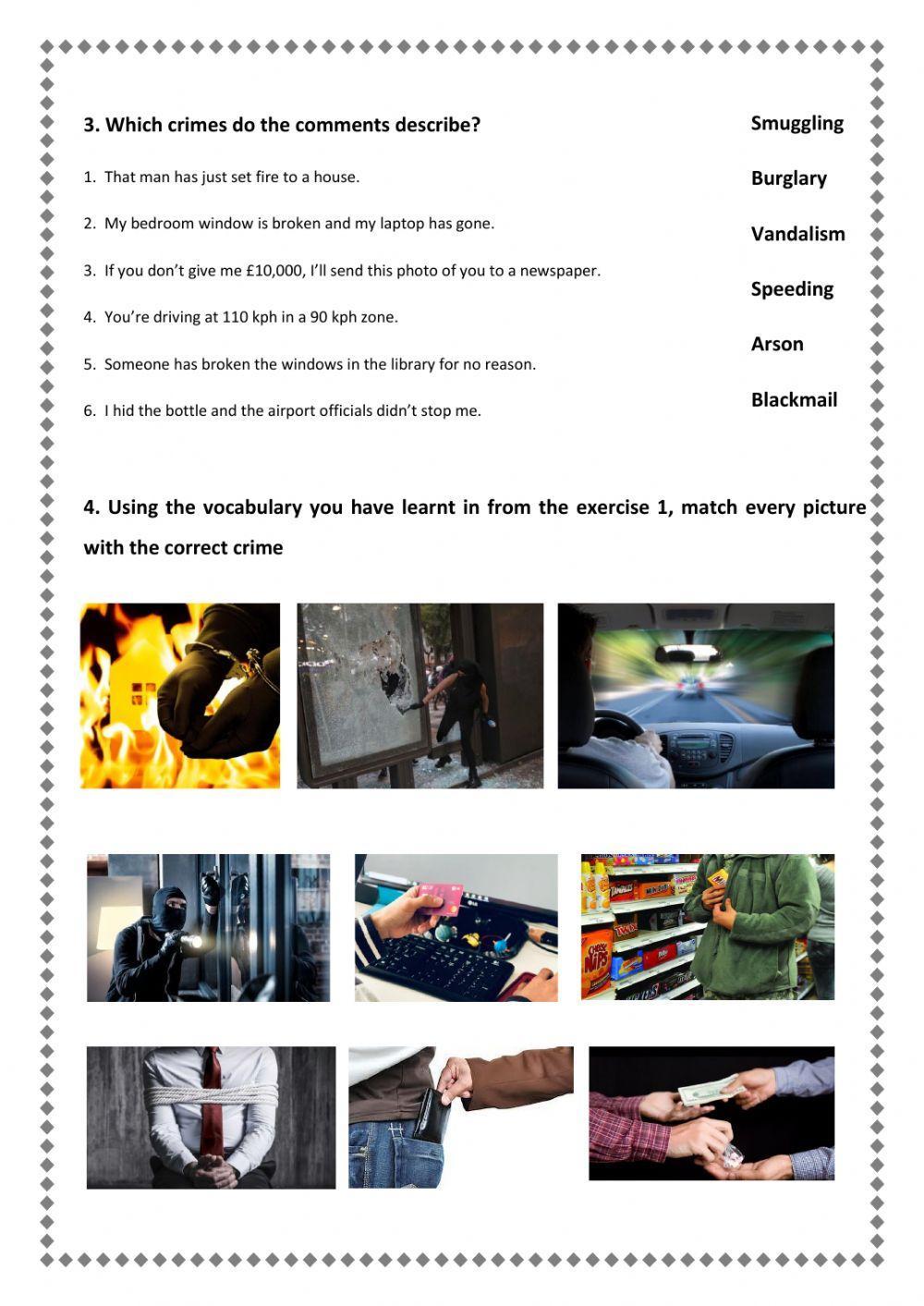 Vocabulary about crimes