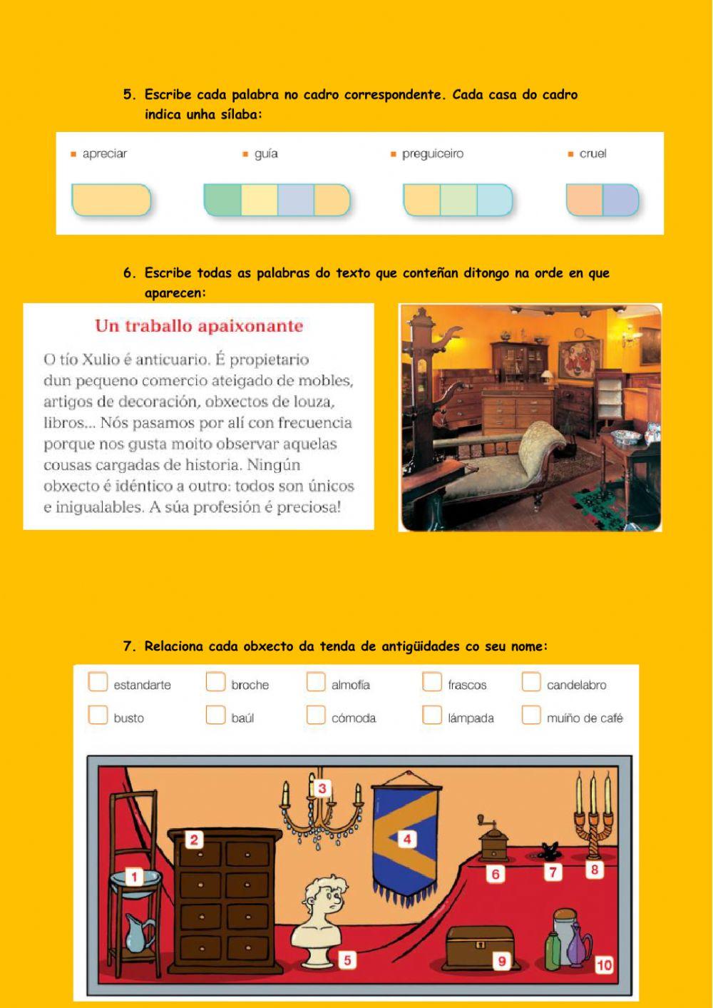 Fichas lingua tema 12
