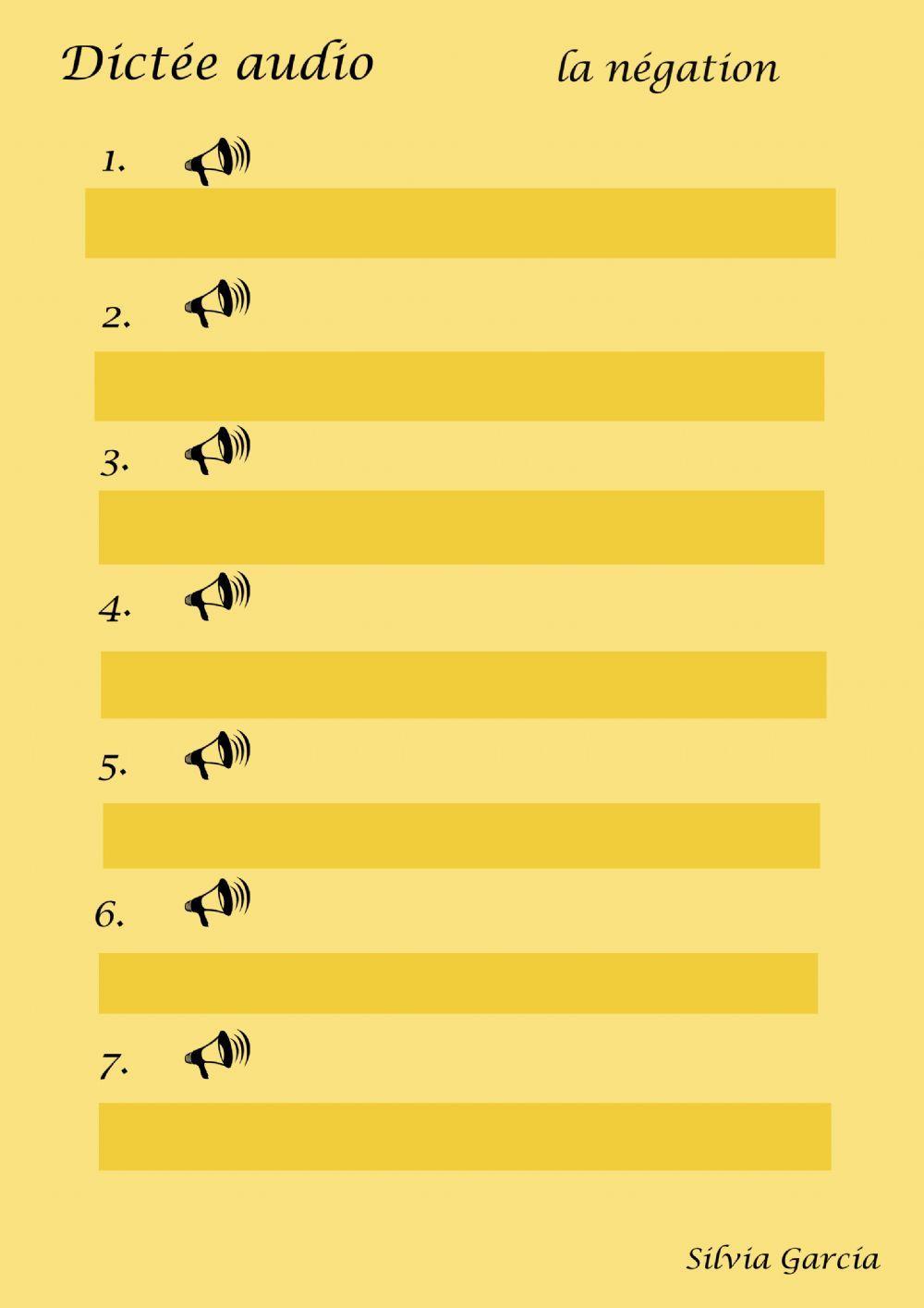 Dictée audio négation