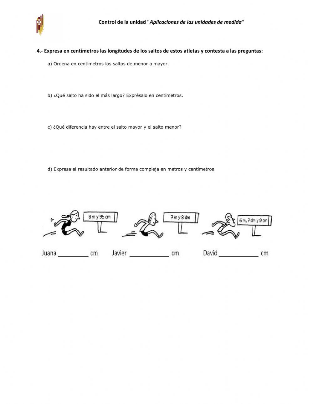 Control matemáticas -Aplicaciones de las unidades de medida- 