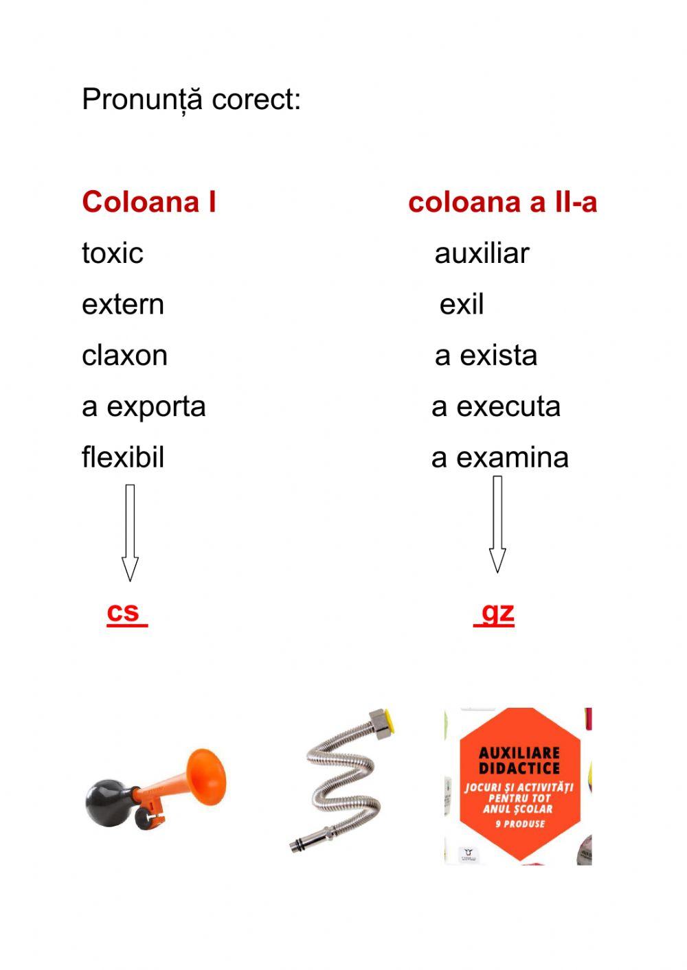 Cuvinte cu x - pronunție