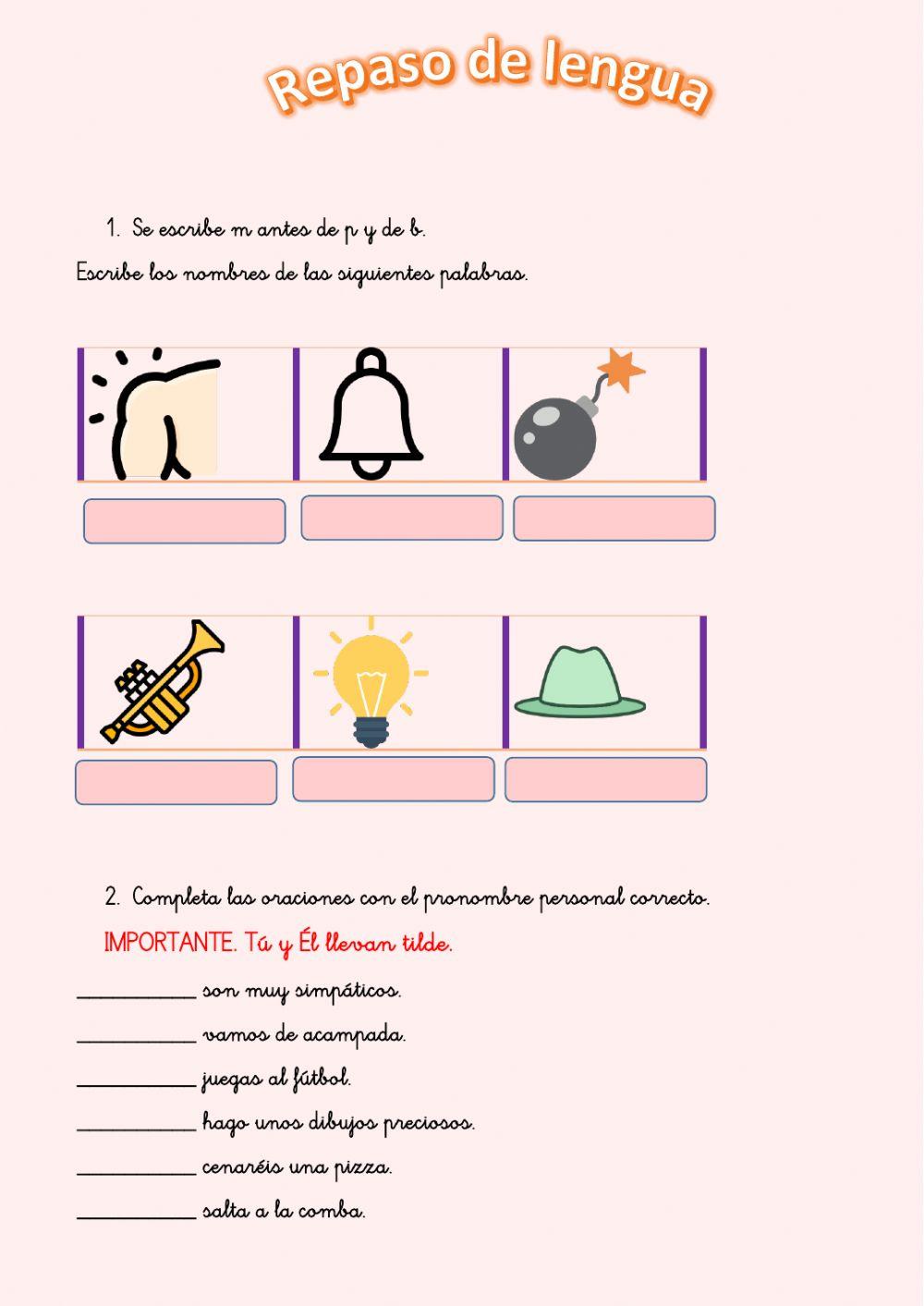 Repaso lengua tema 9