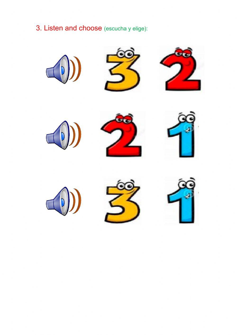 Colours and numbers 1-3