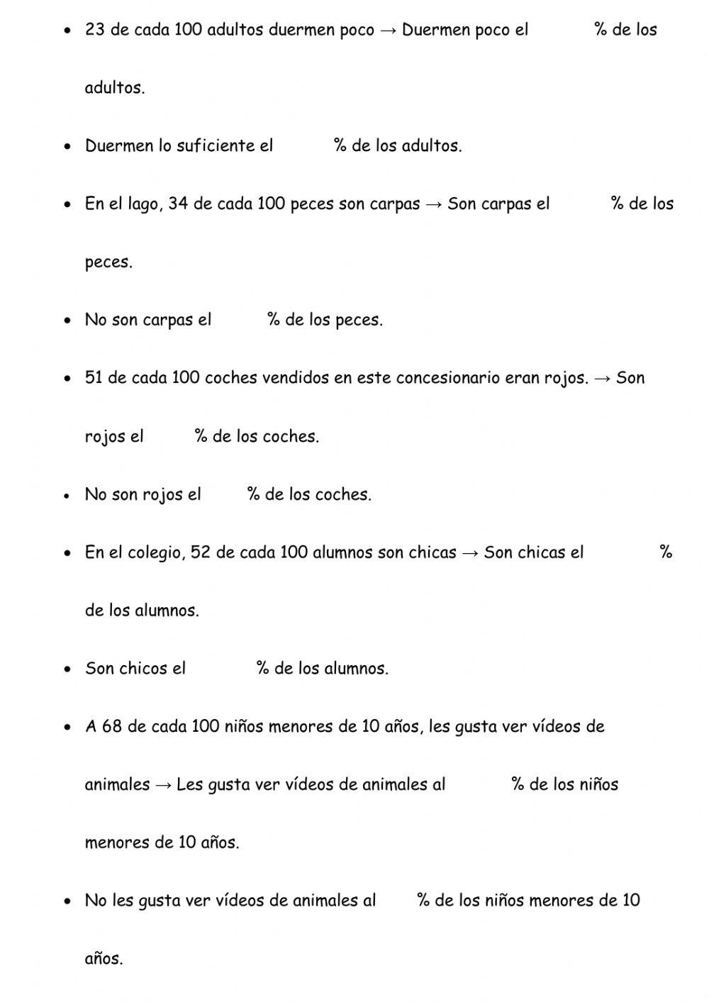 Escribir porcentajes