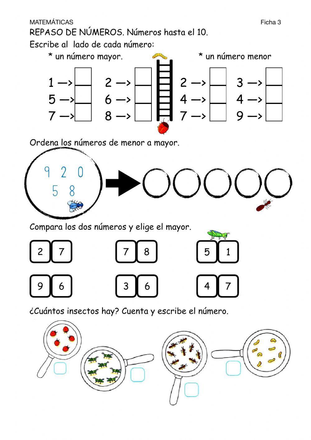 Matemáticas-Ficha 3-Números 1-10