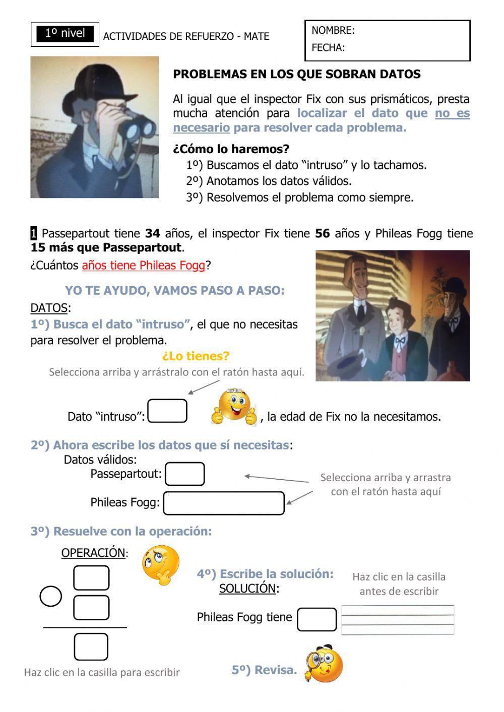 Problemas en los que sobra un dato