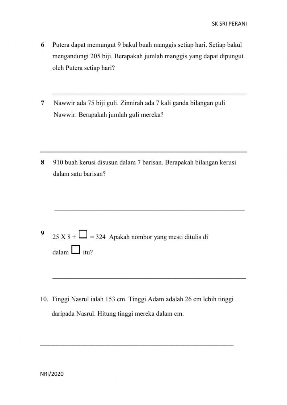 Ulangkaji Tajuk 1- Tajuk 6
