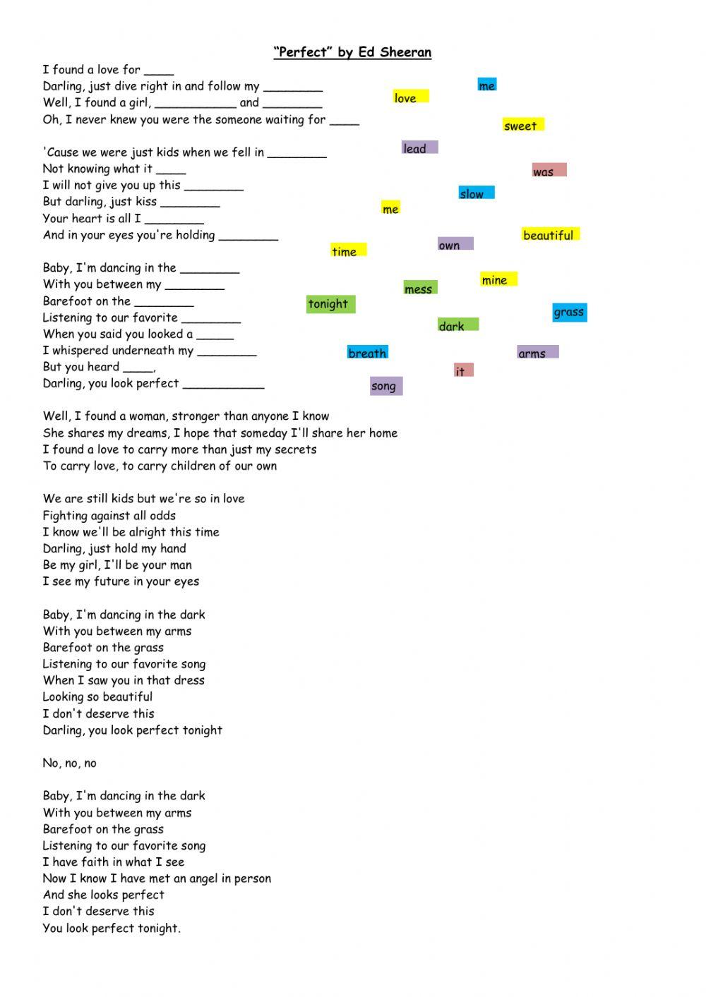 Perfect by Ed Sheeran