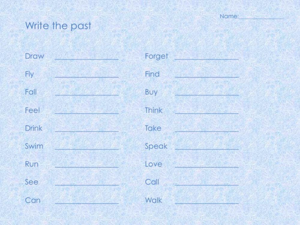 Past verbs complete 3