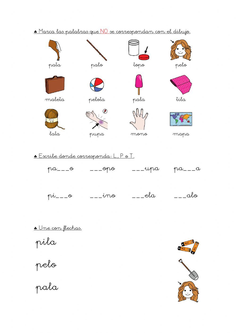 Vocabulario l - p - t - m - n 3