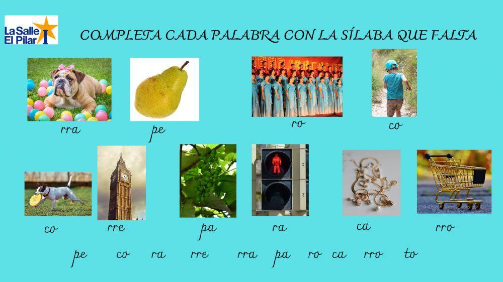 Elige la sílaba correcta con r o rr