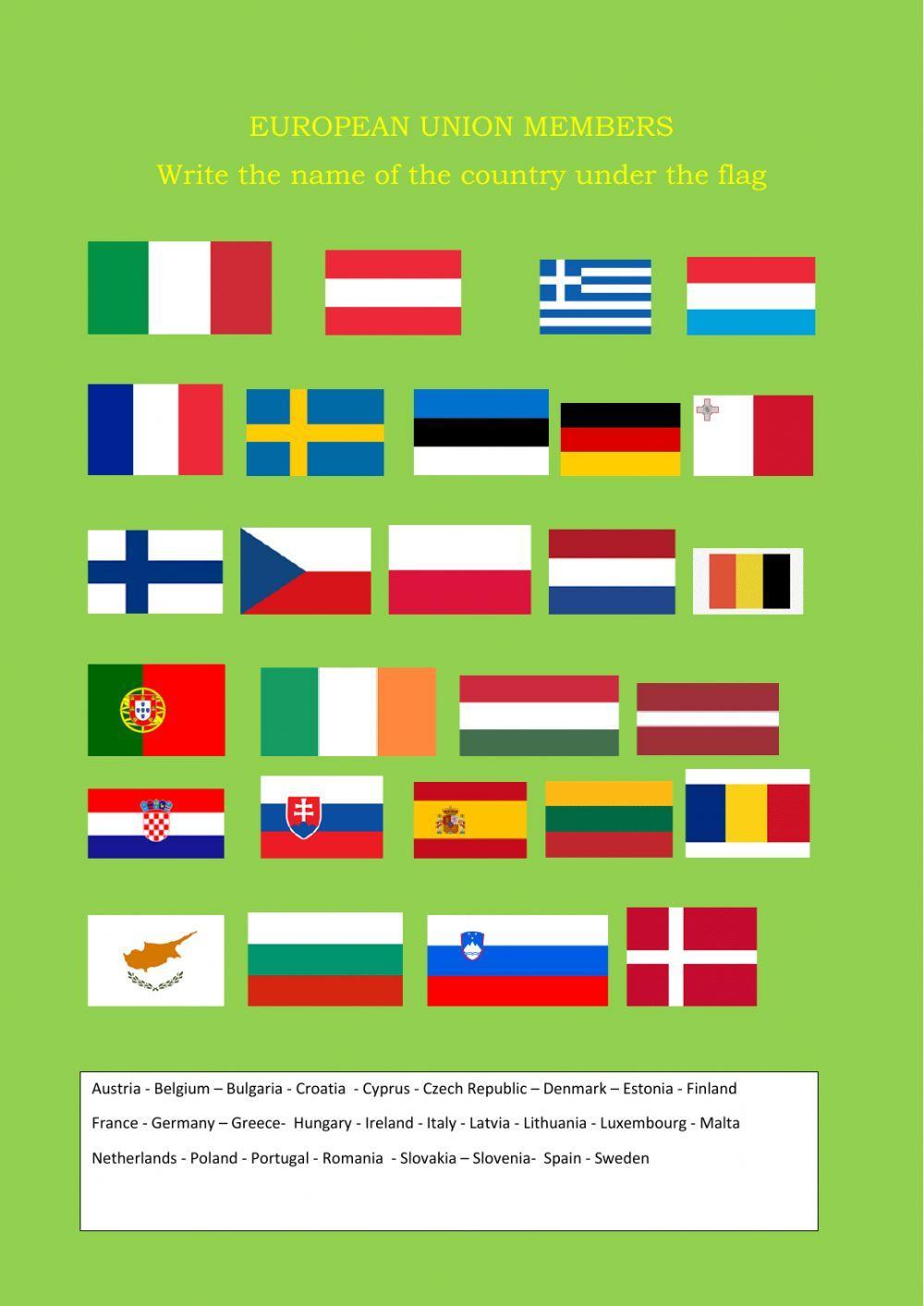 European community countries and flags