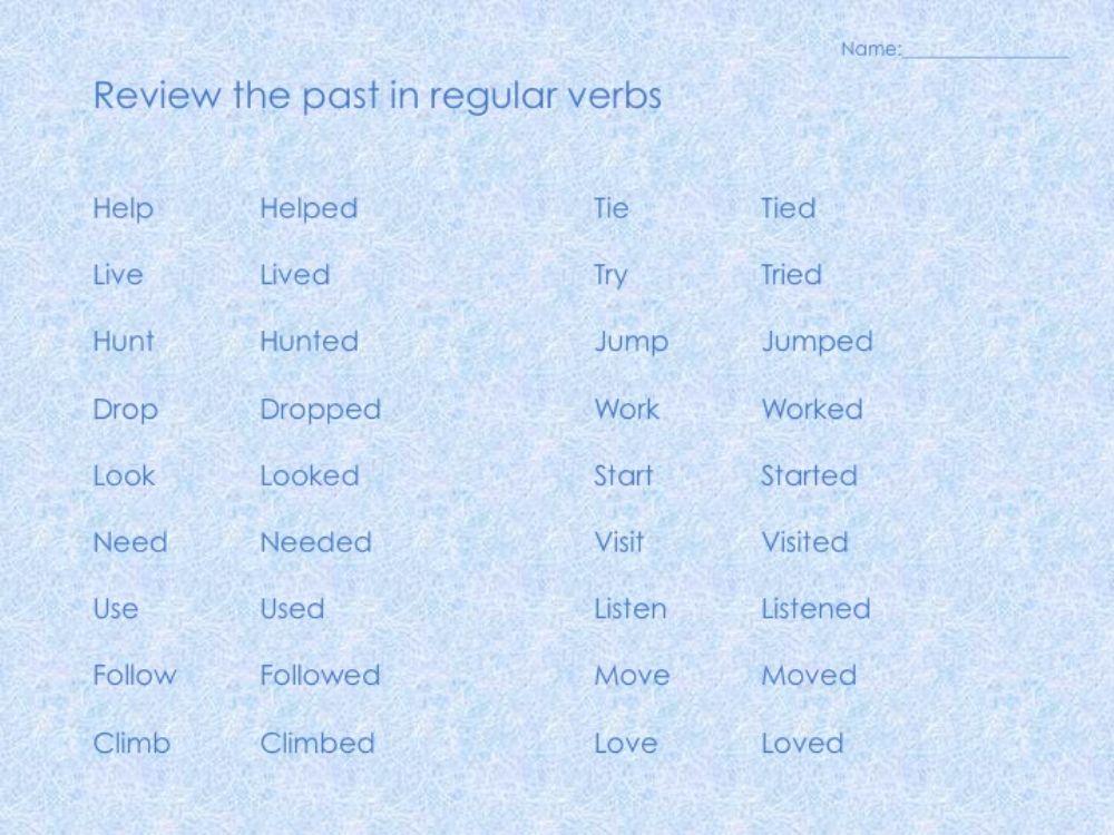 Past verbs Review 1