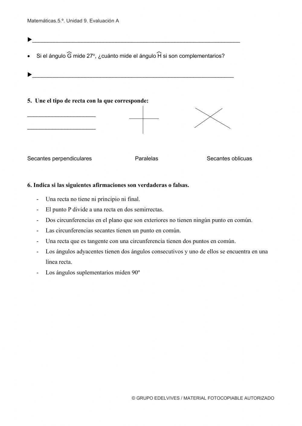 Rectas, circunferencias y ángulo
