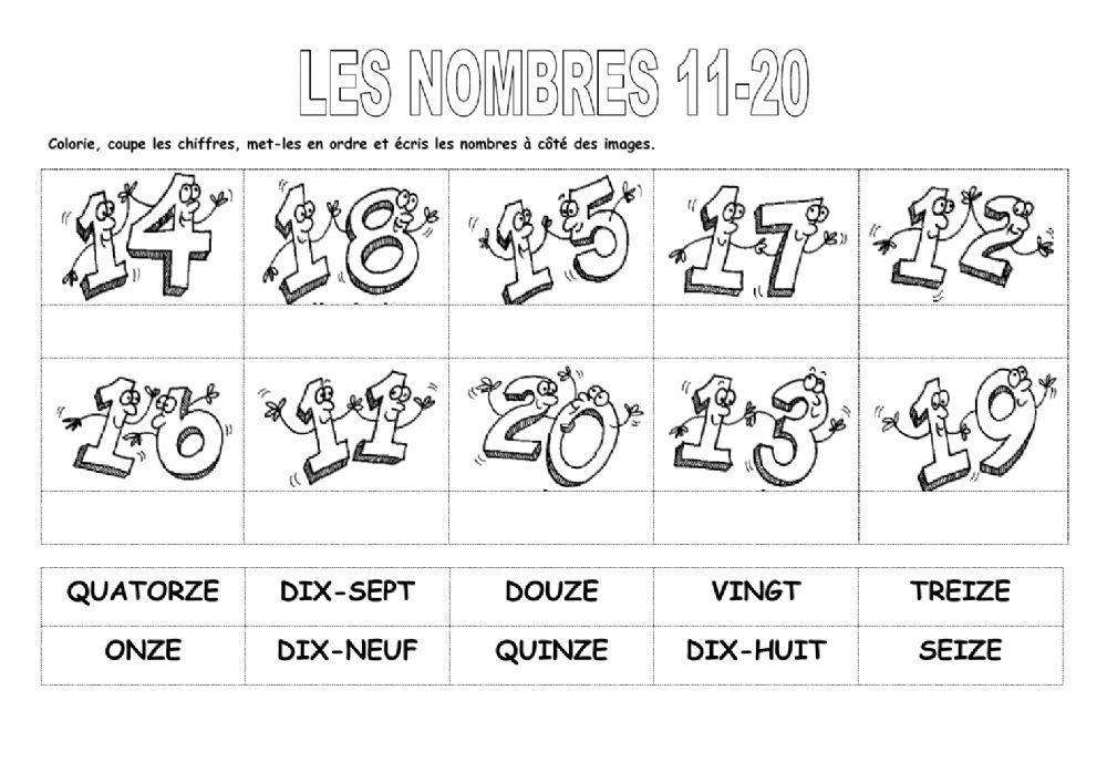 Les nombres de dix à vingt