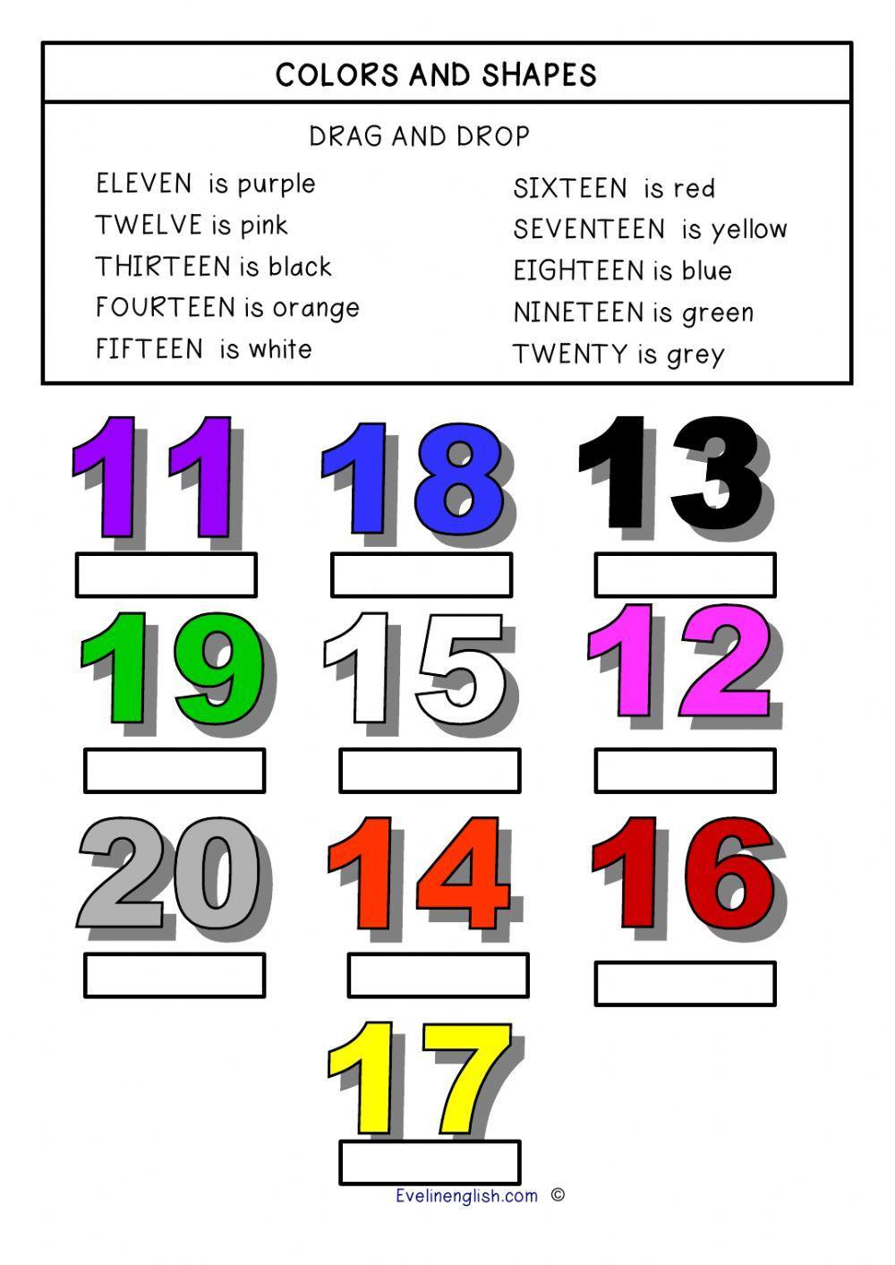 Colour and Numbers in English