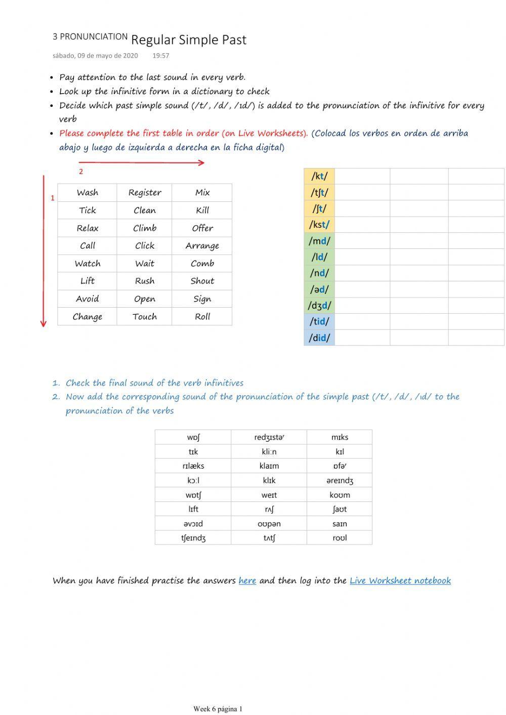 Pronunciation-Regular verbs-2