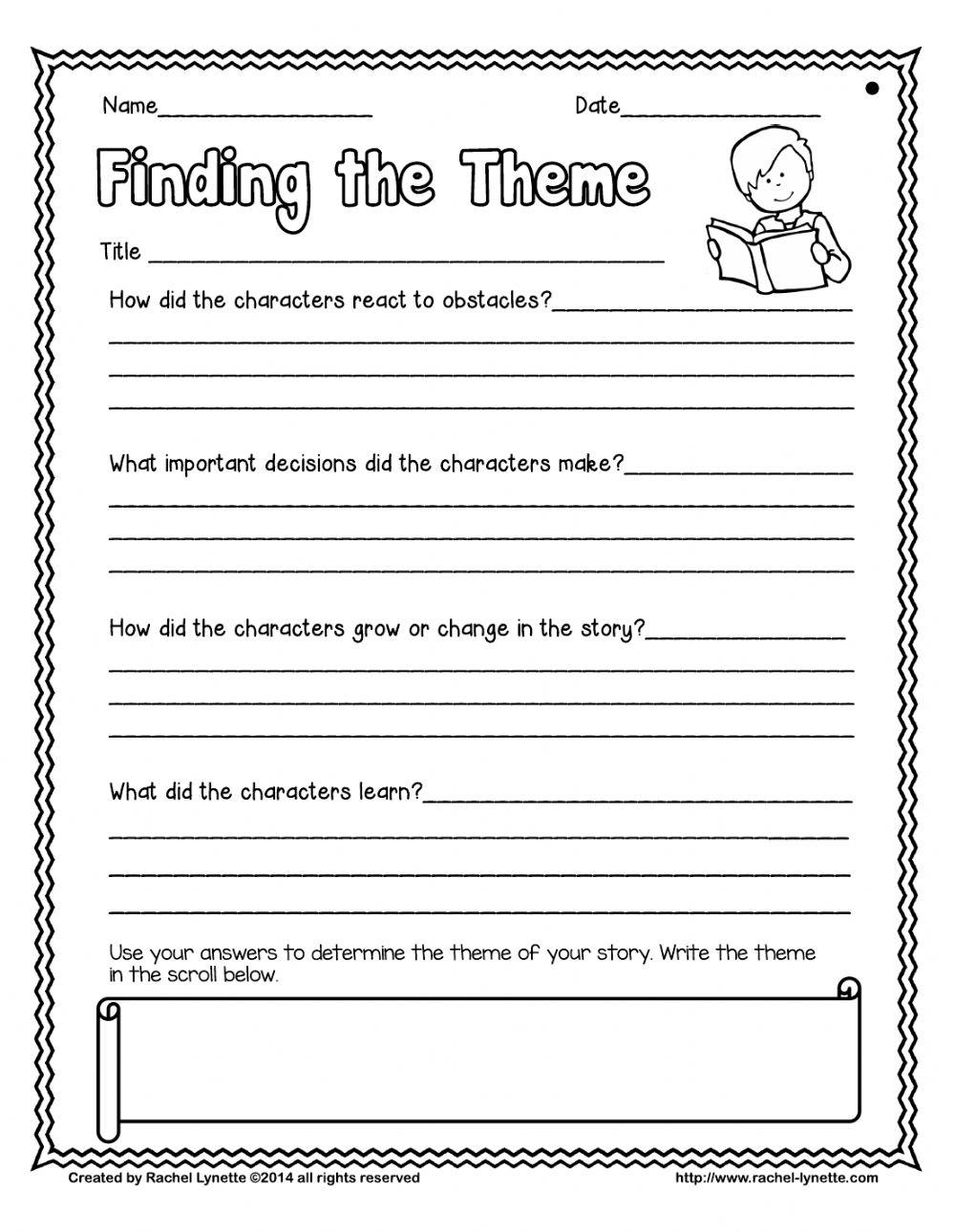 Finding the Theme online exercise for Live Worksheets