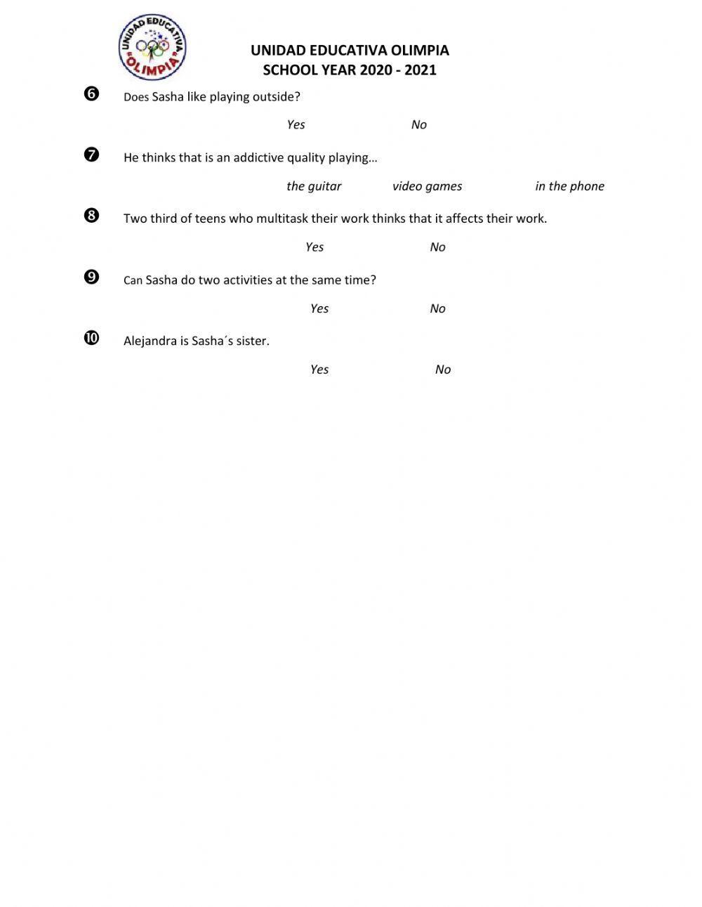 -A day in teens digital life- Video Activity