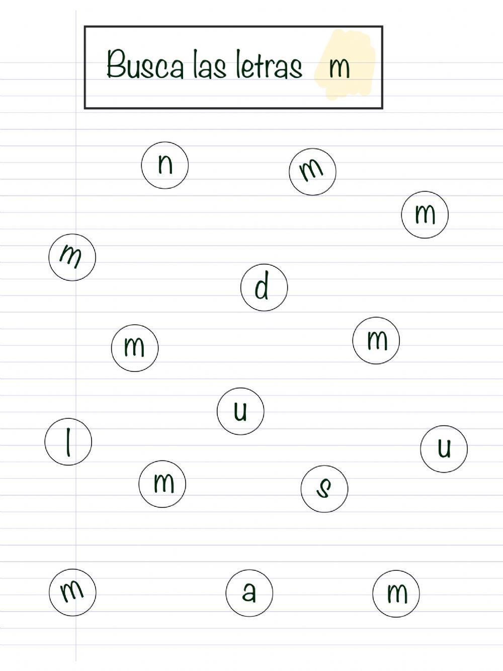 Encuentra la letra m