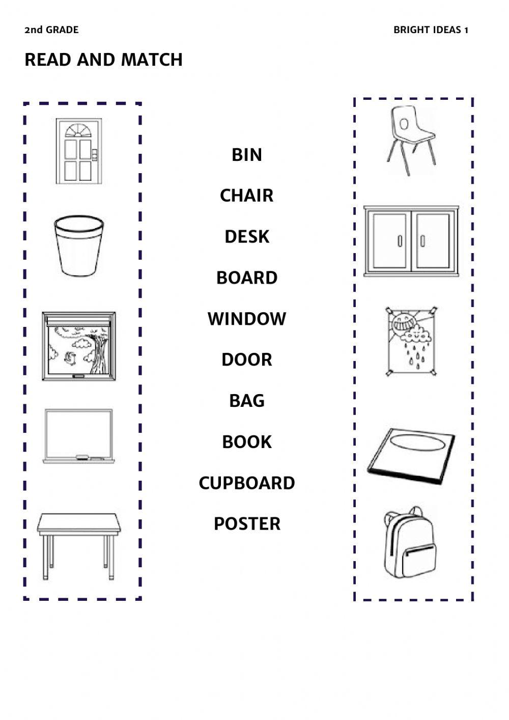 School objects and family members