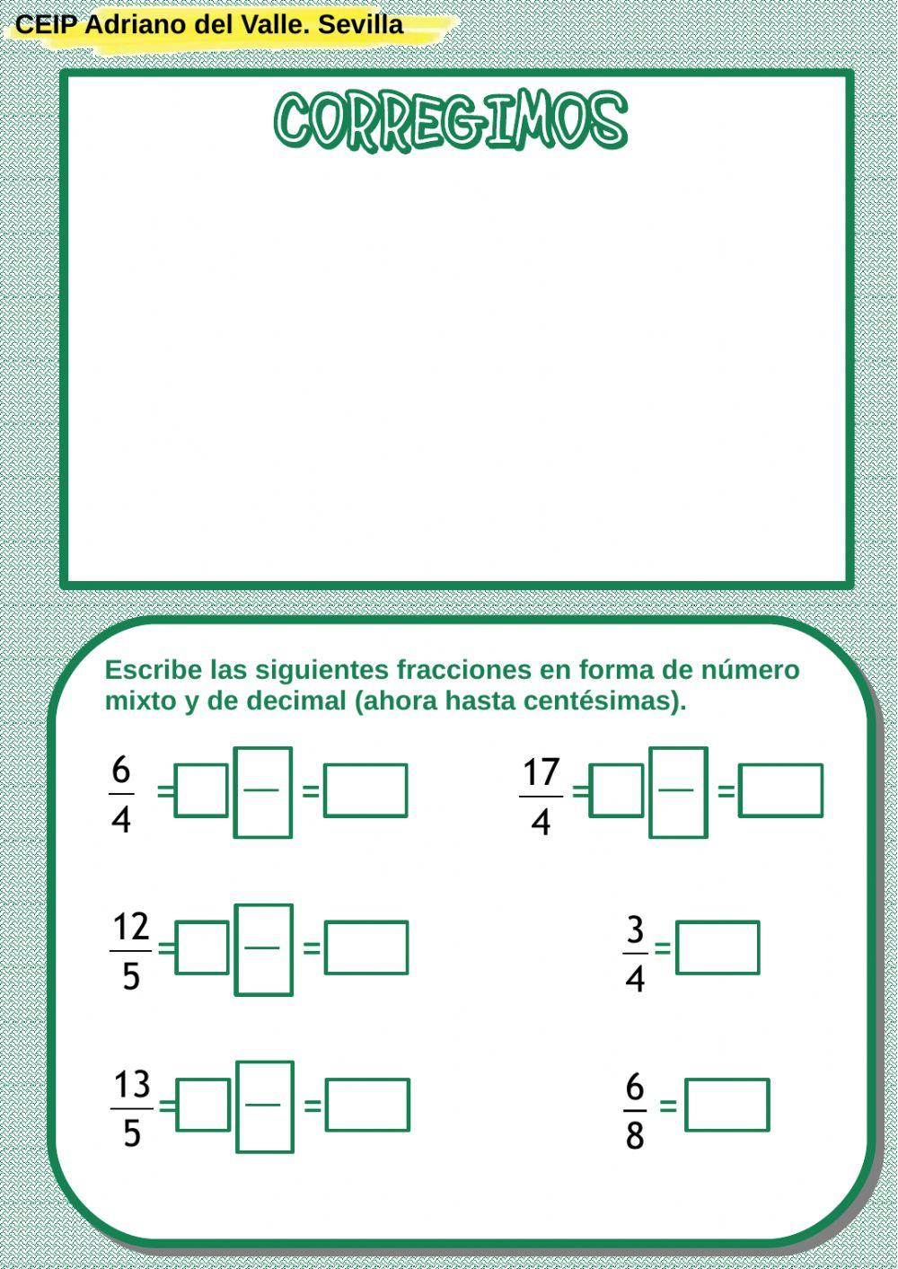 Fracciones y decimales