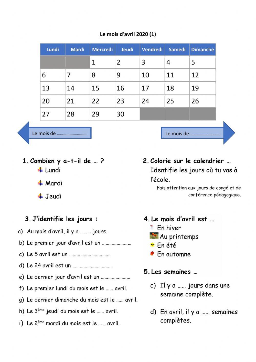 Le mois d'avril à Viamonde