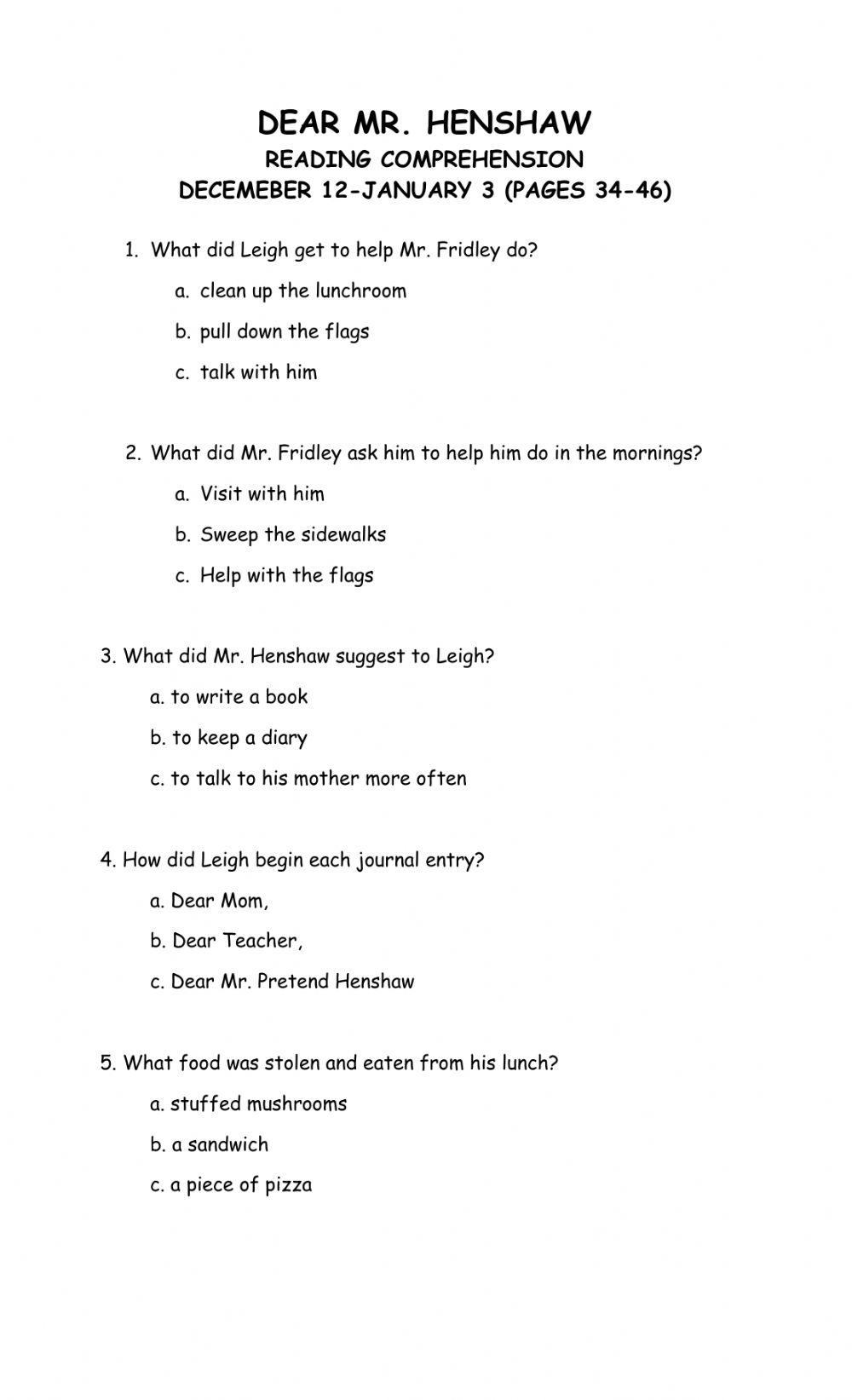 dear-mr-henshaw-reading-comprehension-december-12-january-3