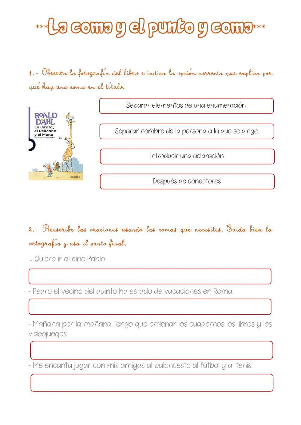 La coma y el punto y coma