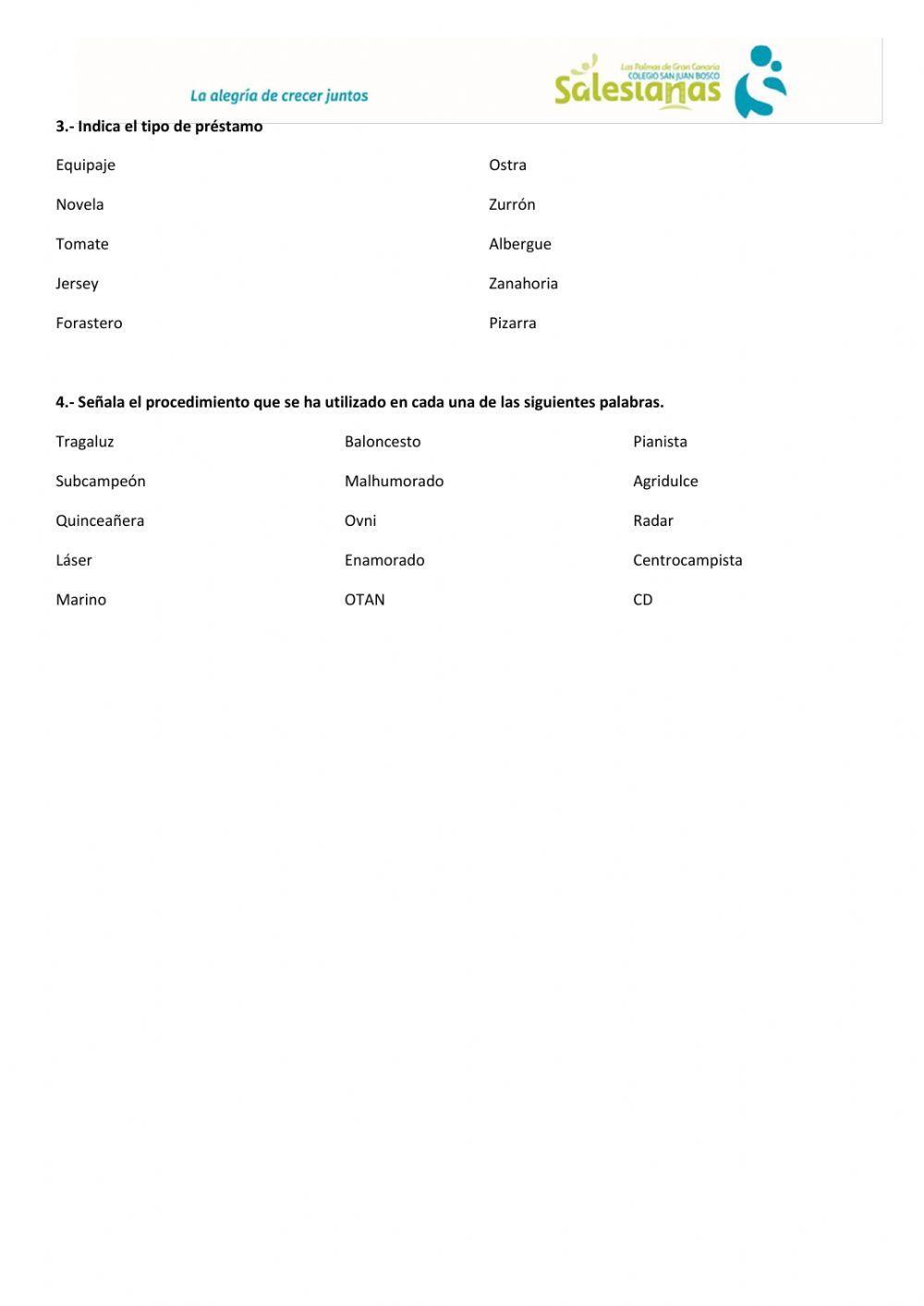 Origen del léxico español