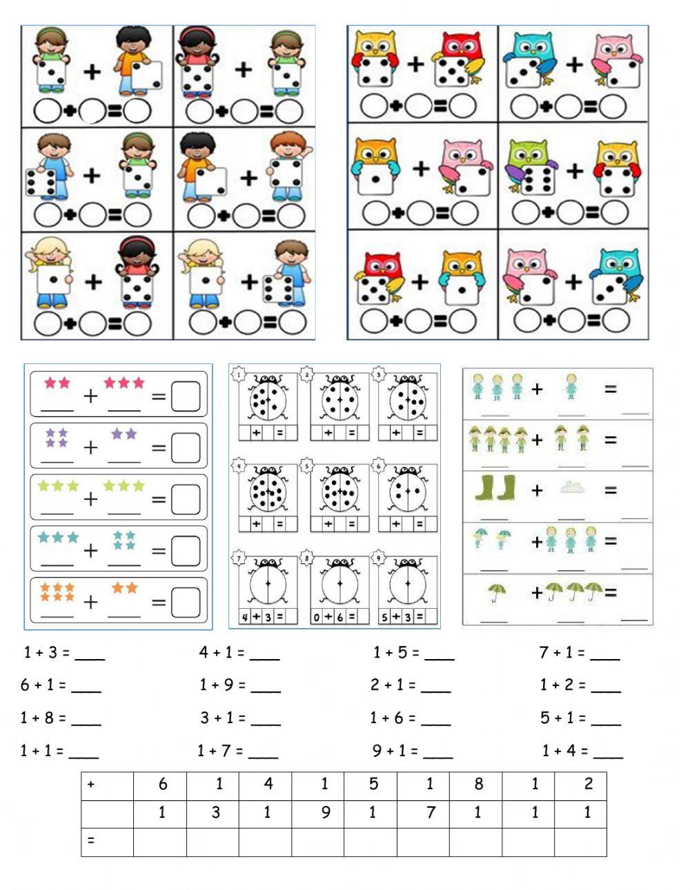 Adunarea cu numere naturale de la 1 la 10