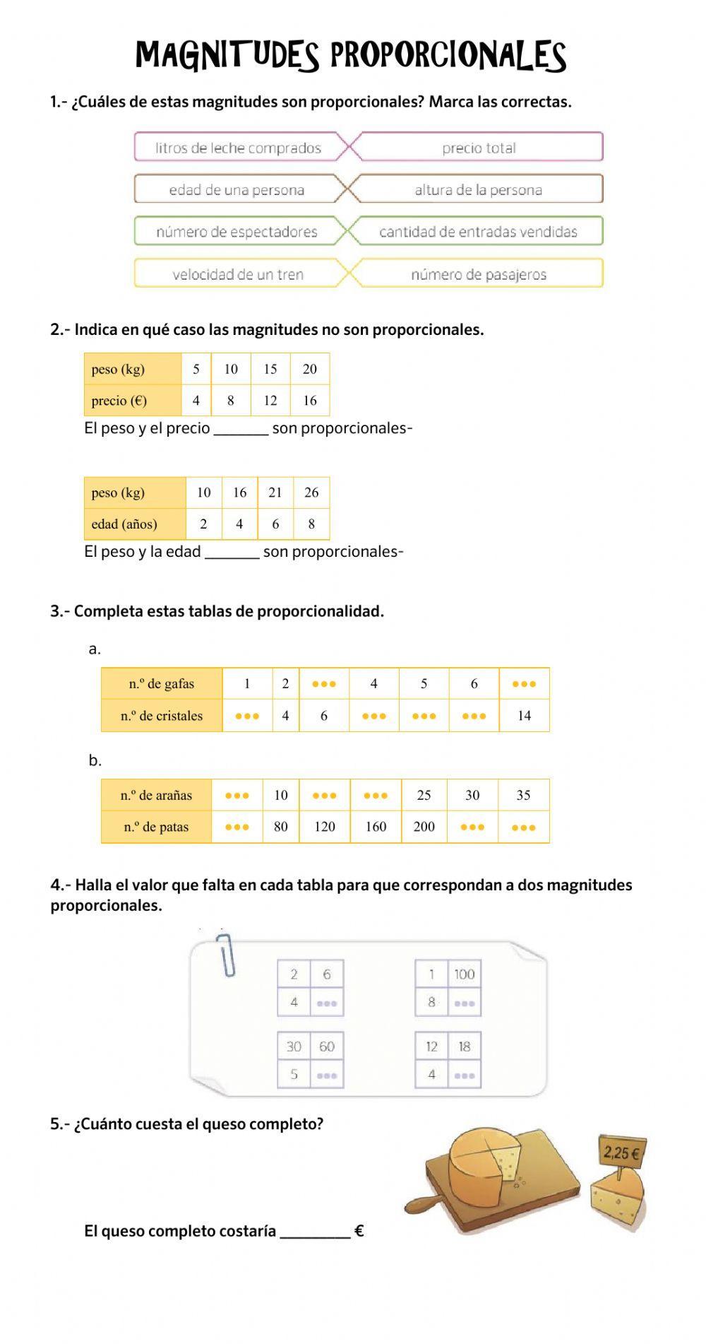 Magnitudes proporcionales