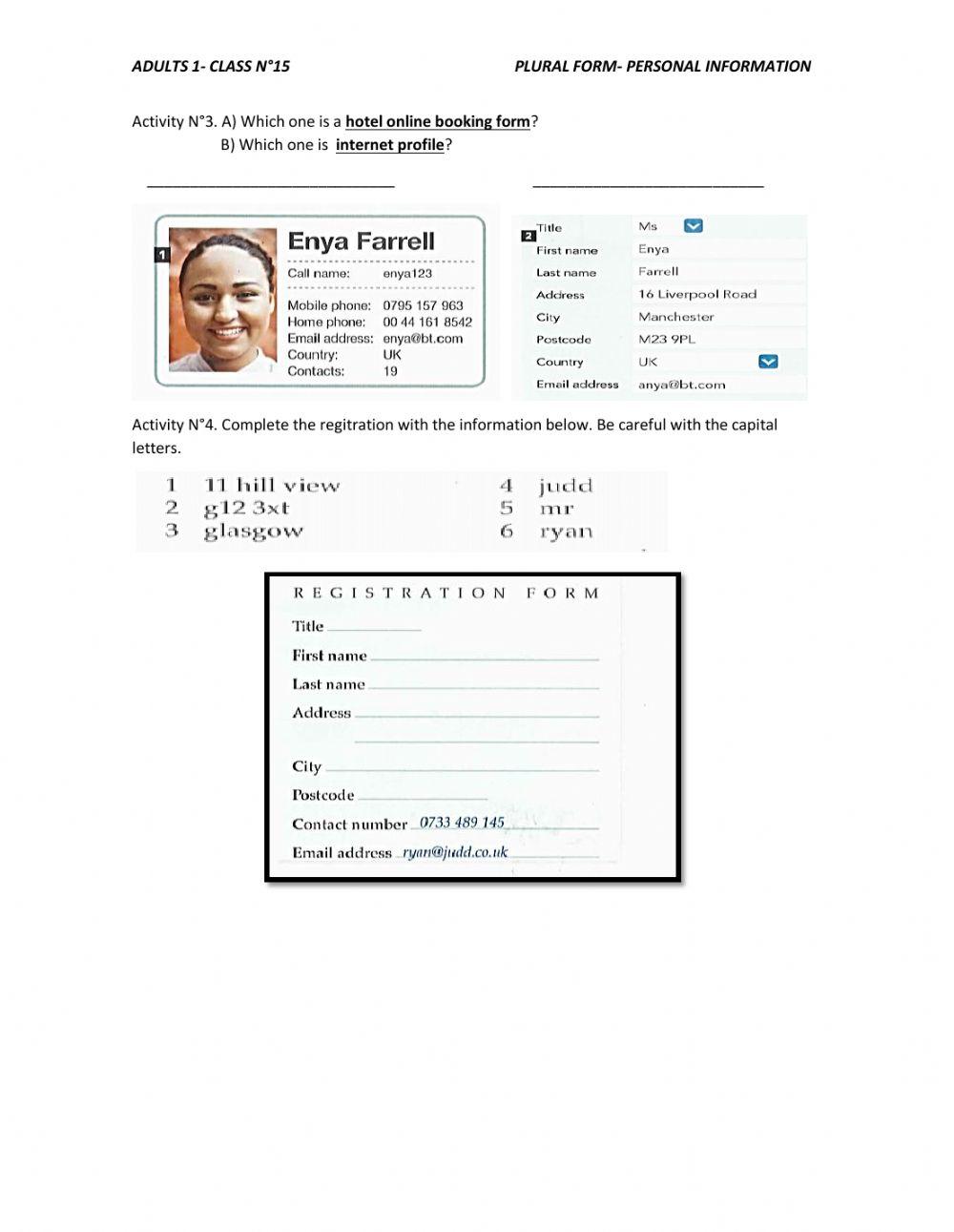 Personal information