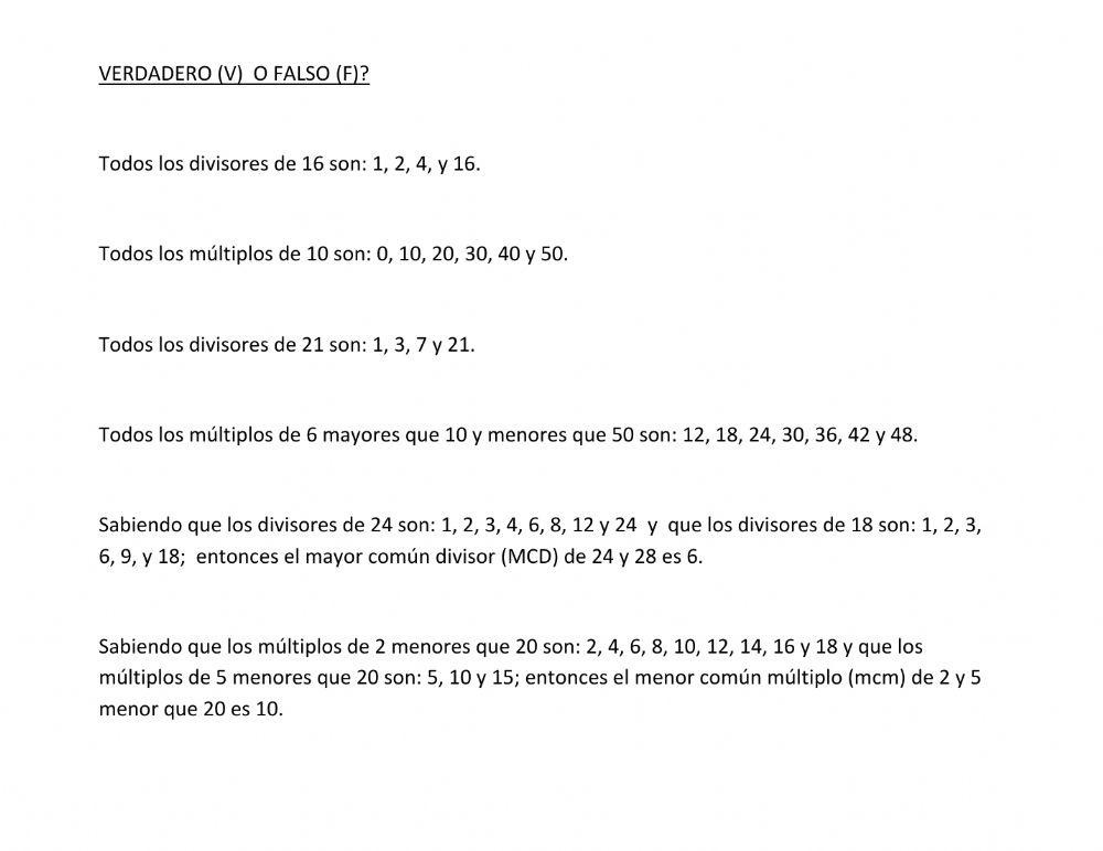 SOPORTE MÚLTIPLOS Y DIVISORES 5º