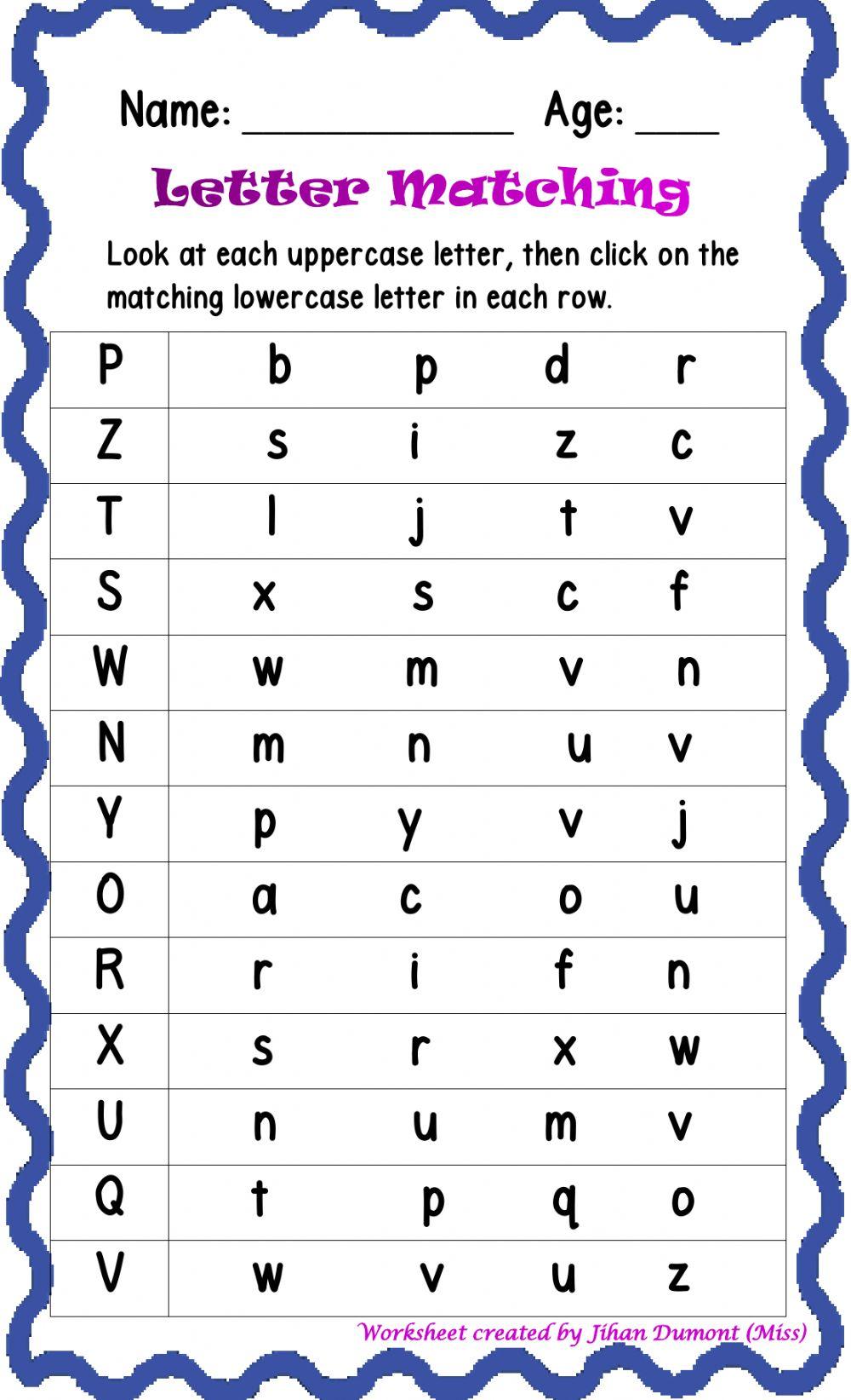 Letter Matching n-z