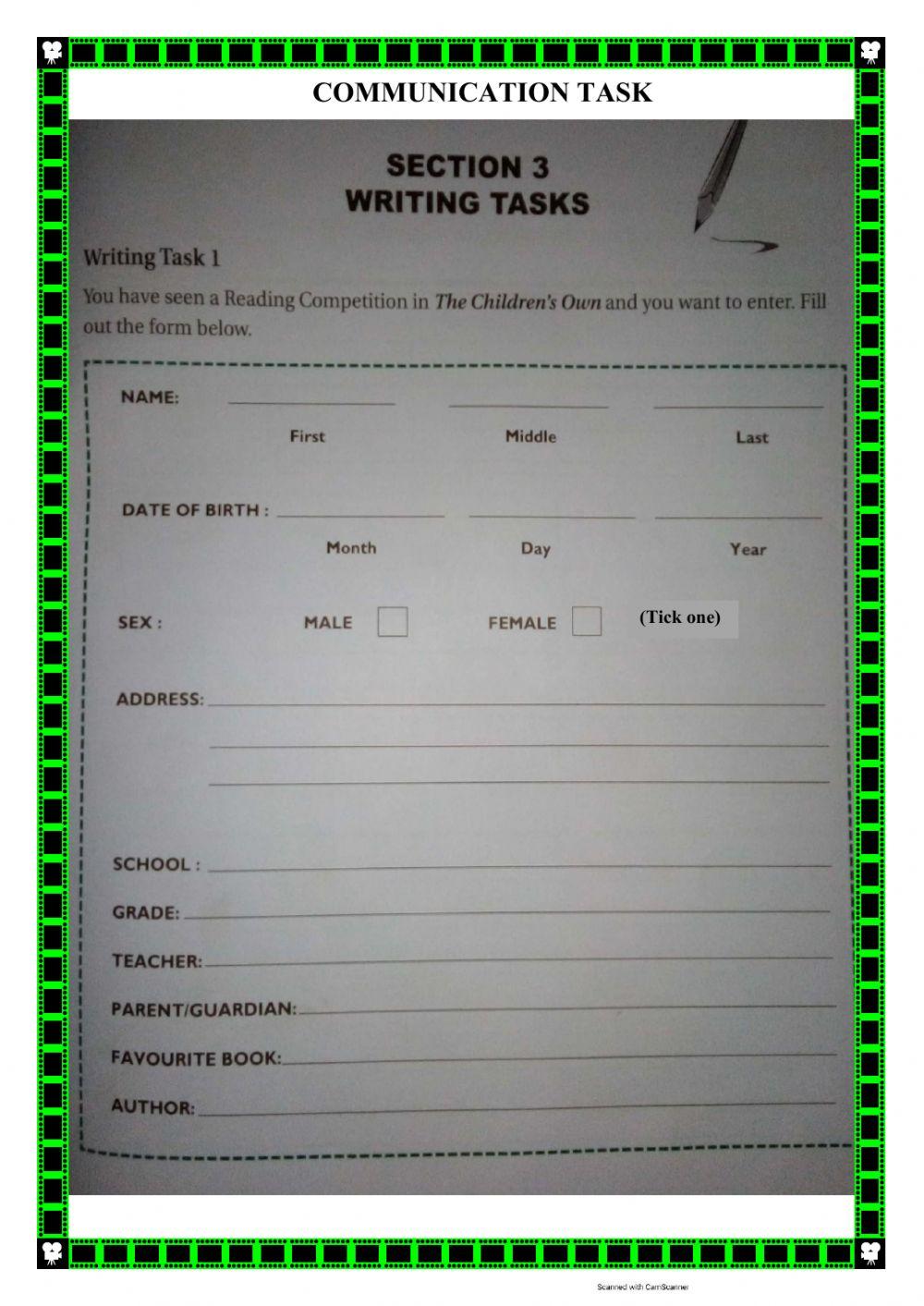 COMMUNICATION TASK online exercise for | Live Worksheets