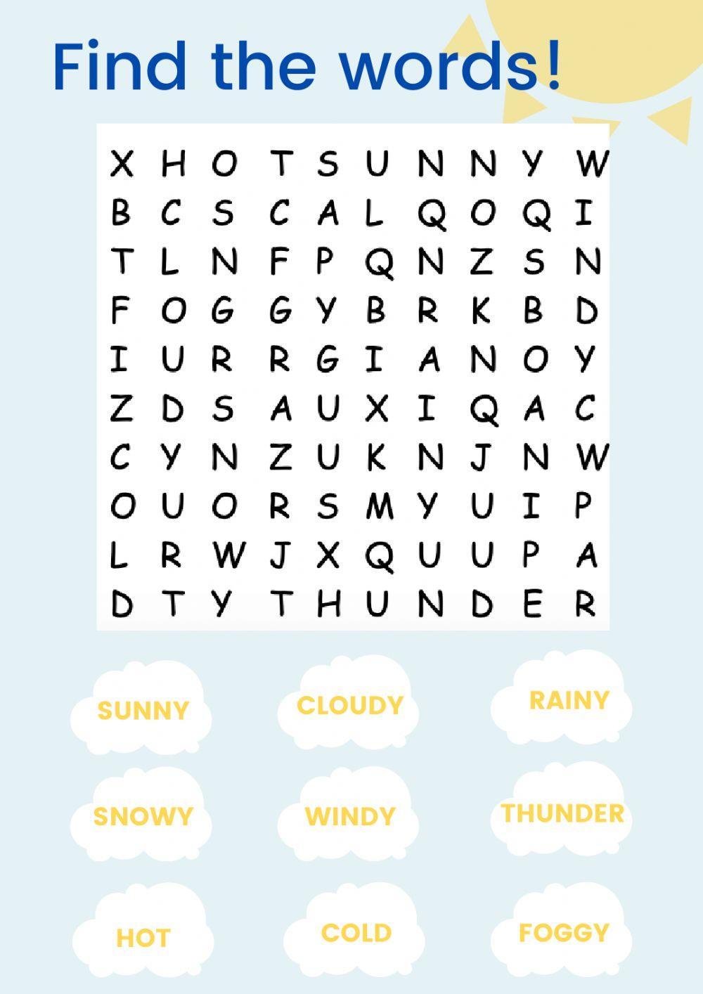 Wordsearch:weather