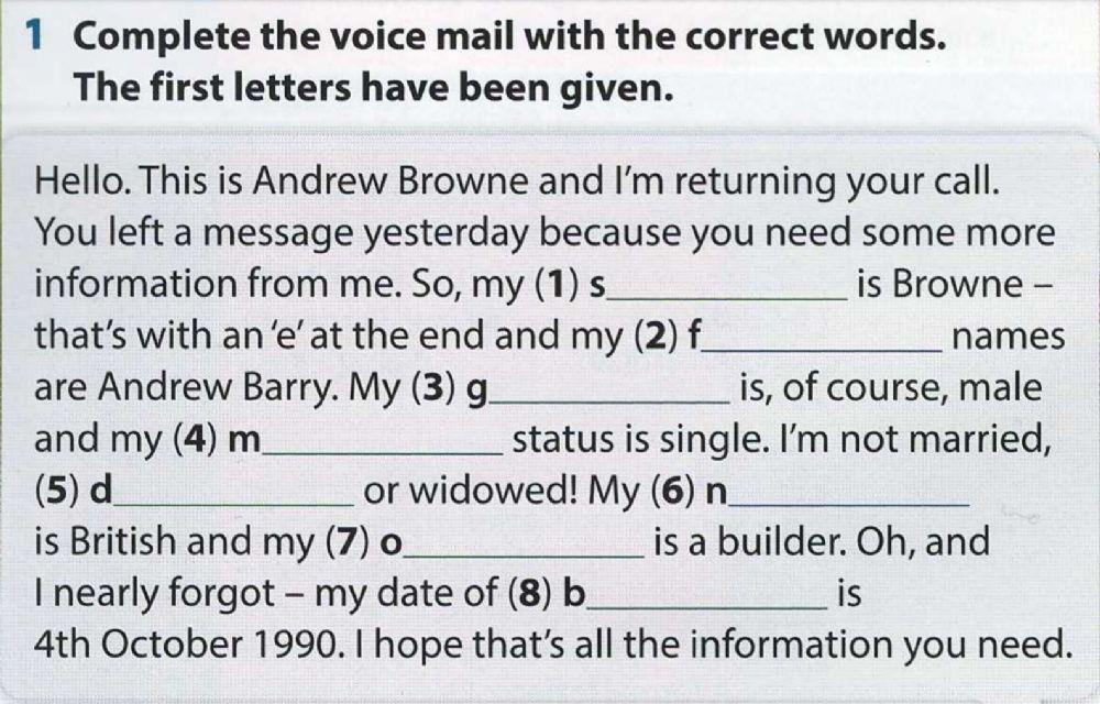 Get 200-1 Unit 1 p 4 ex 1