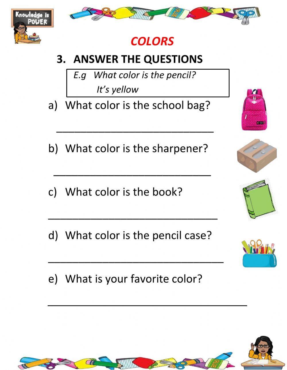 Review (school objects- colors)