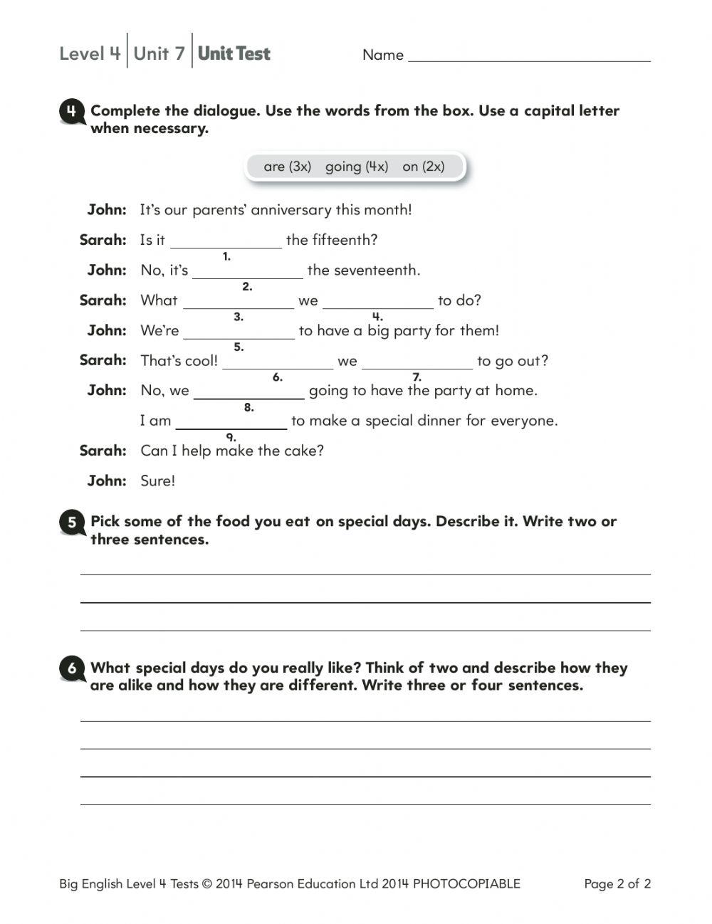 Big English 4 unit 7