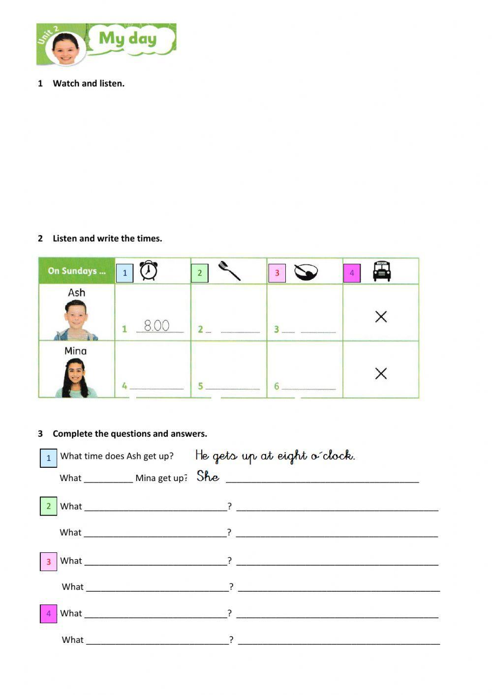 Unit 2 lesson 4 exercise live worksheets