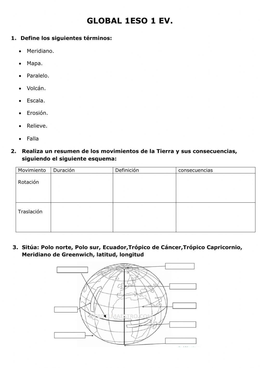 Test geografía 1ºESO