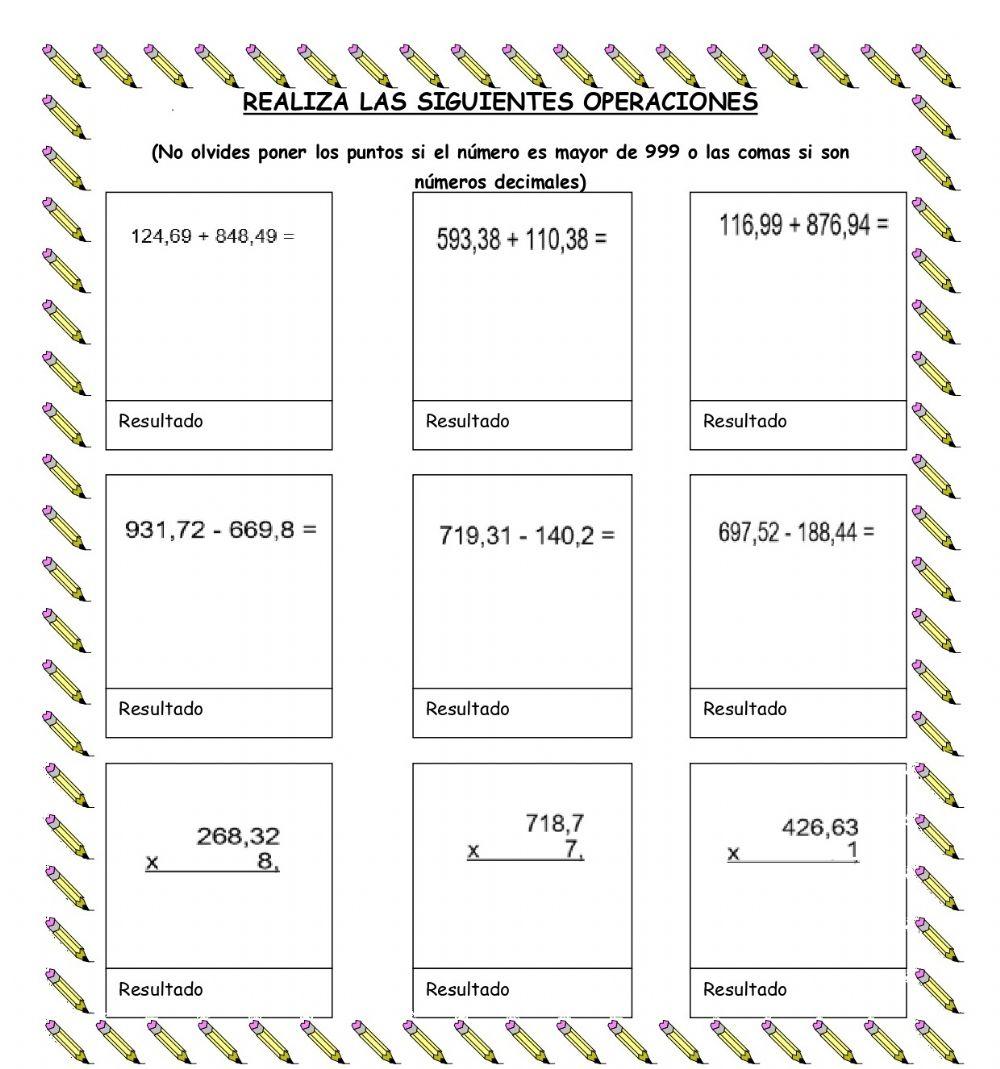 Operaciones decimales