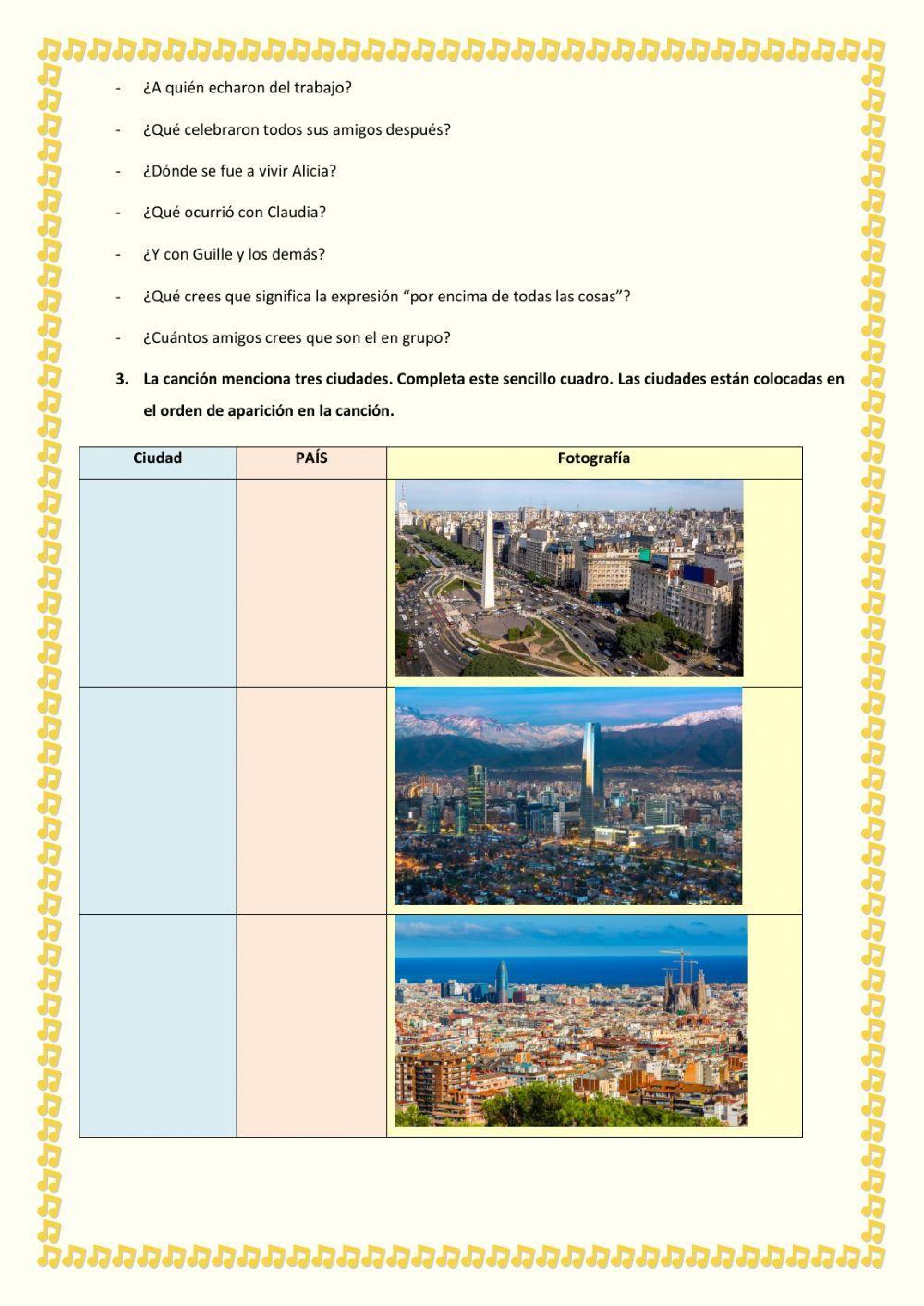 Canción para trabajar la comprensión y los verbos