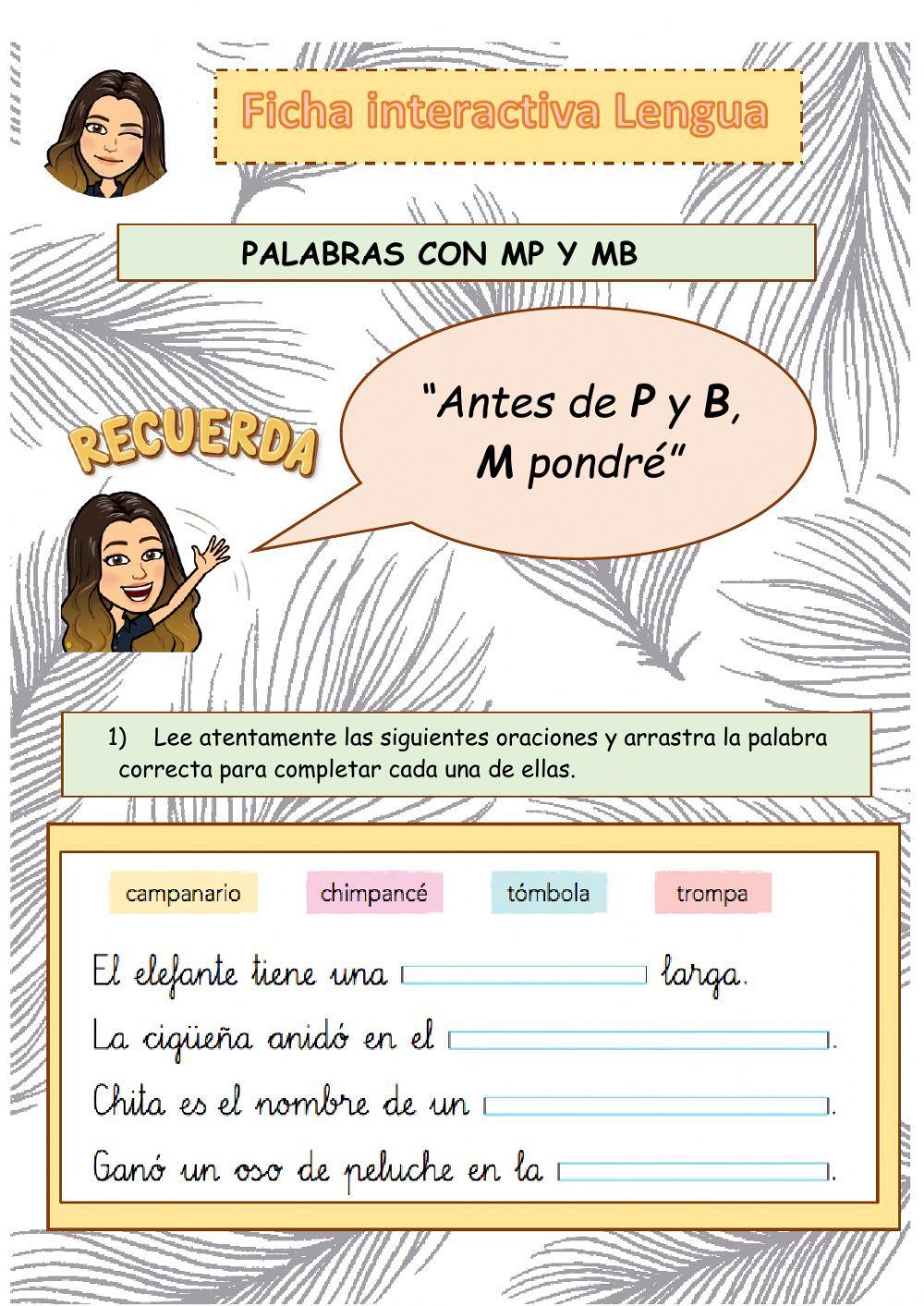 Palabras con MP y MB Palabras con MP y MB